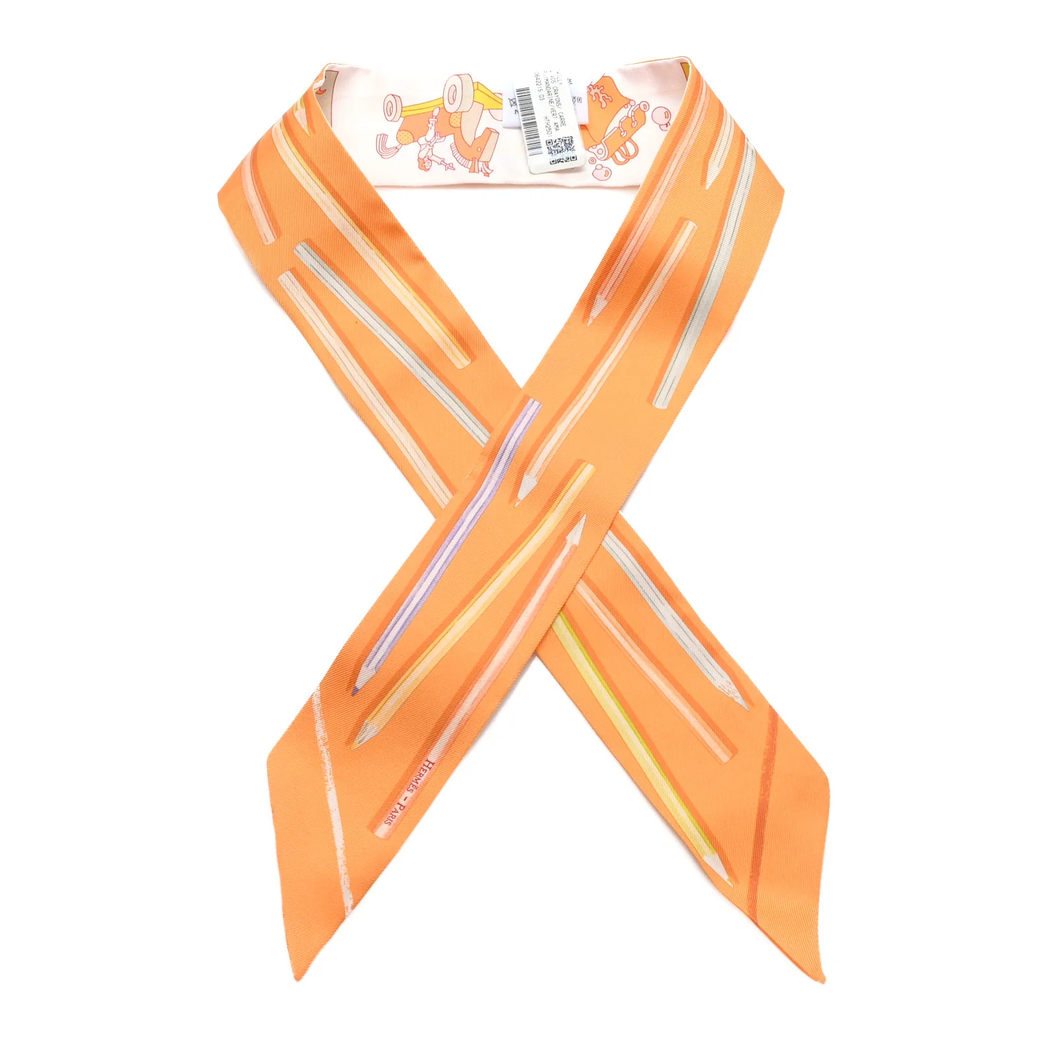 Silk A Vos Crayons Twilly Mandarine Vert Amande