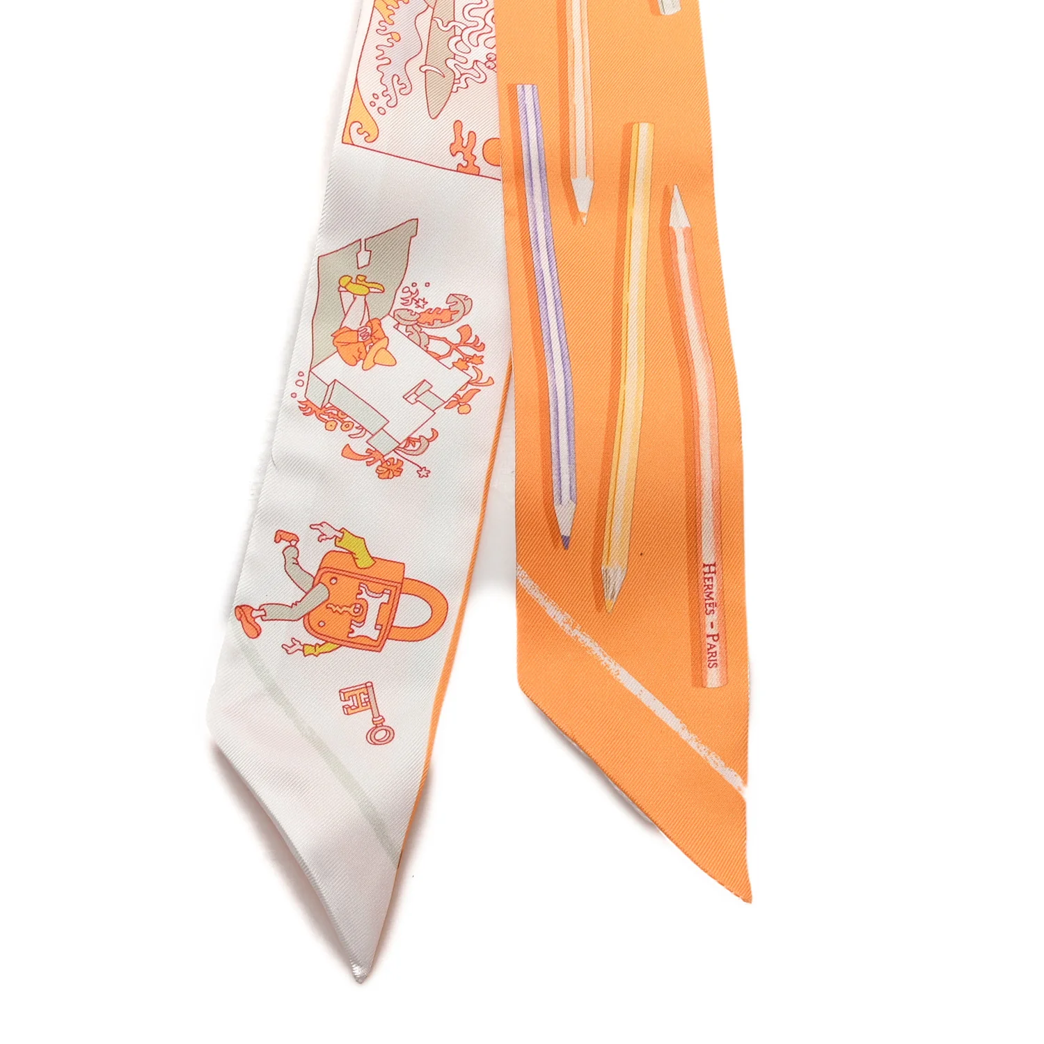 Silk A Vos Crayons Twilly Mandarine Vert Amande - Image 2