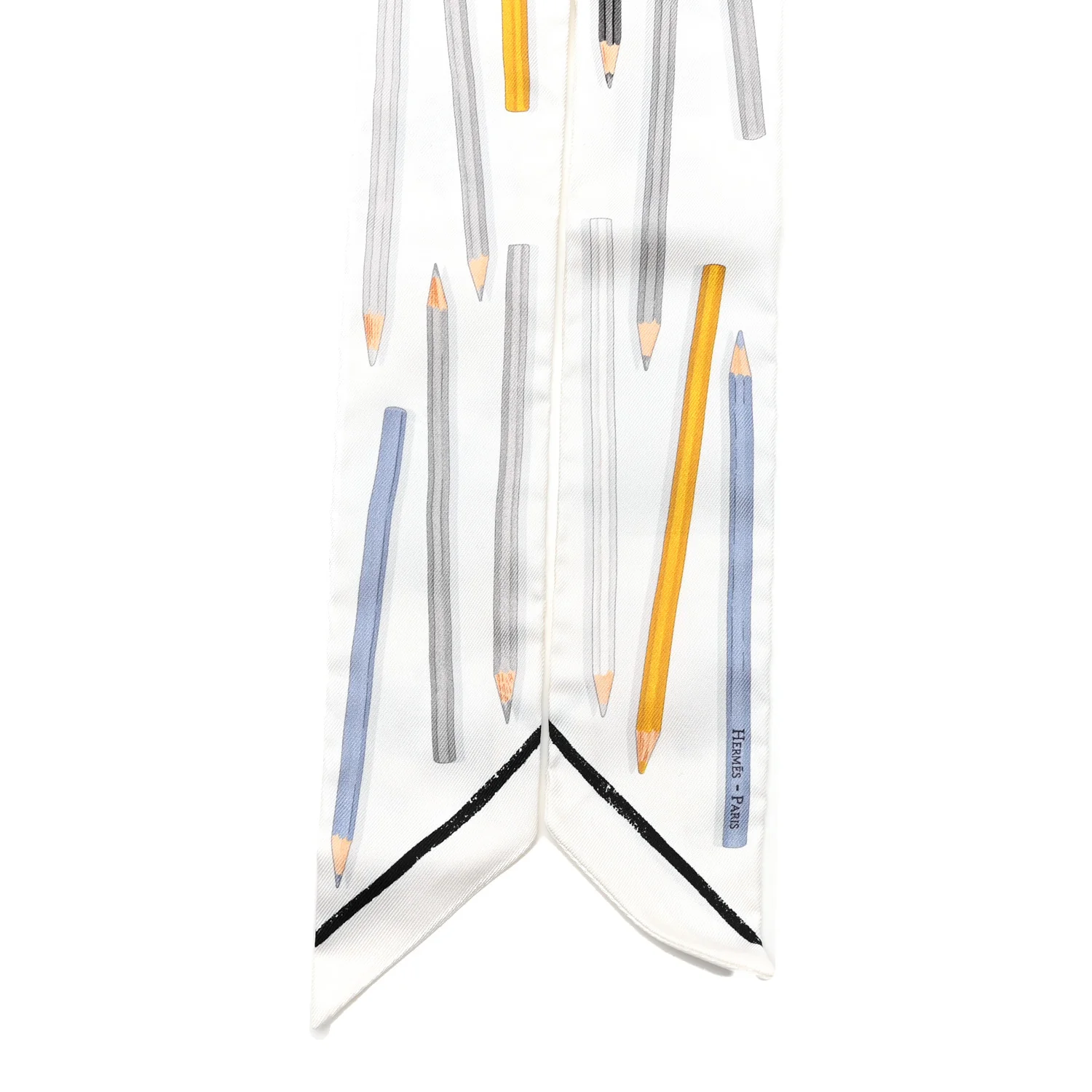 Silk A Vos Crayons Twilly White Gris Bleu Jean - Image 2