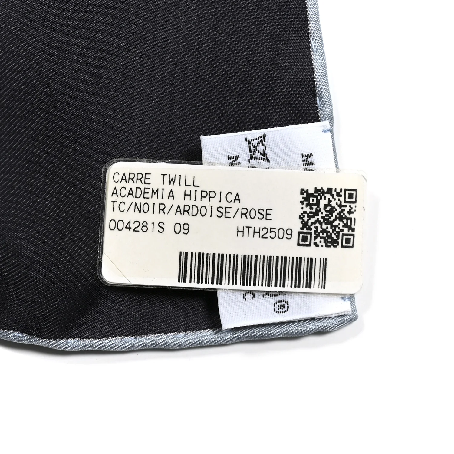 Silk Academia Hippica Scarf 90 Black Ardoise Rose - Image 3