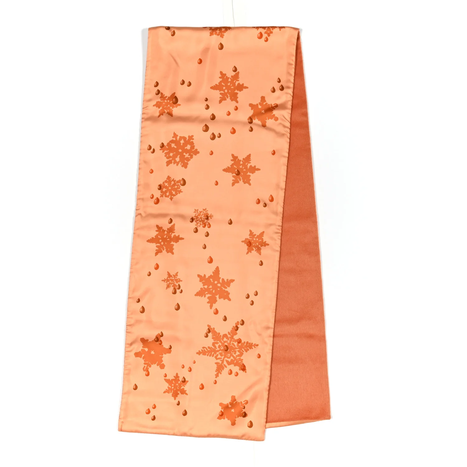 Silk Angora Snowflakes Scarf Orange - Image 4