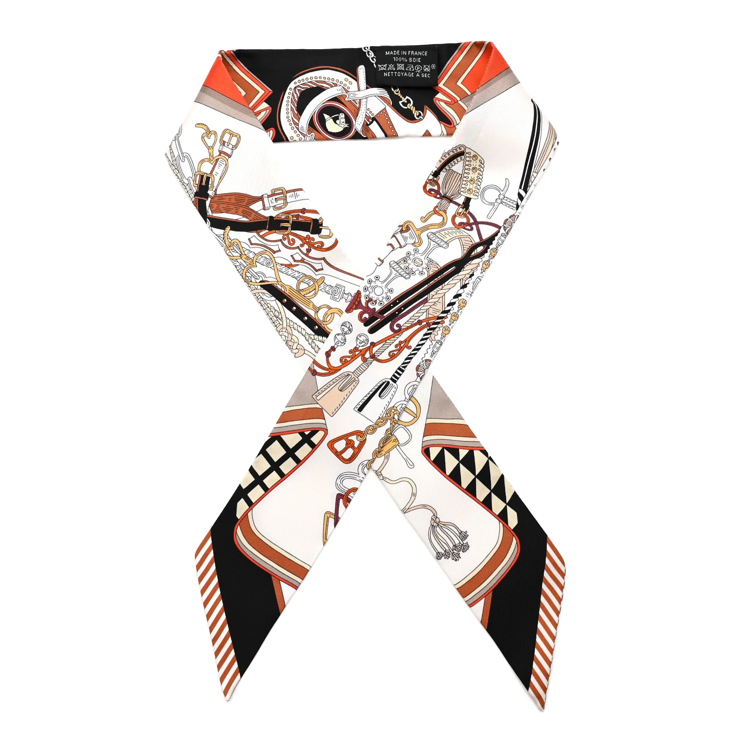 Silk Bouquets Selliers Twilly White Black Caramel