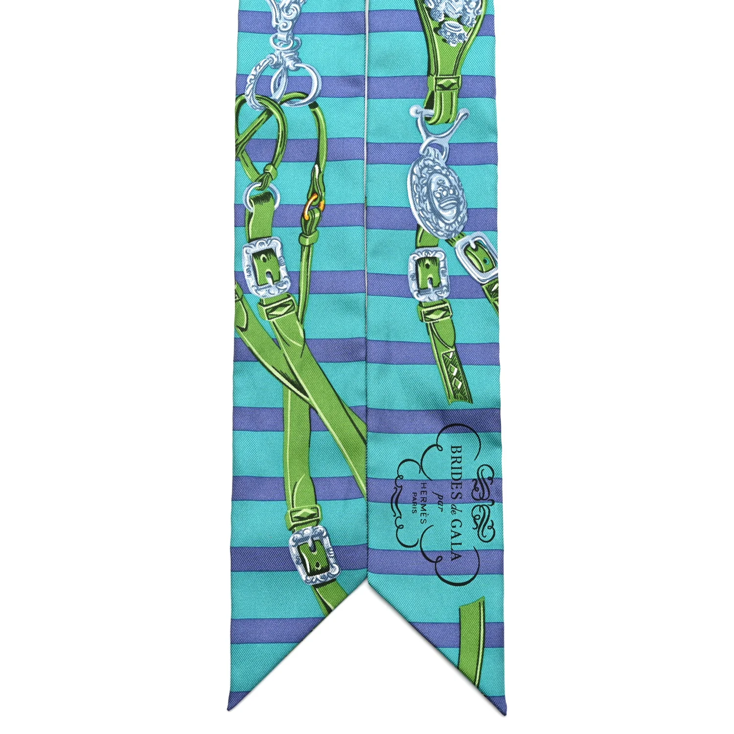 Silk Brides de Gala Bayaderes Twilly Turquoise Indigo Vert - Image 2