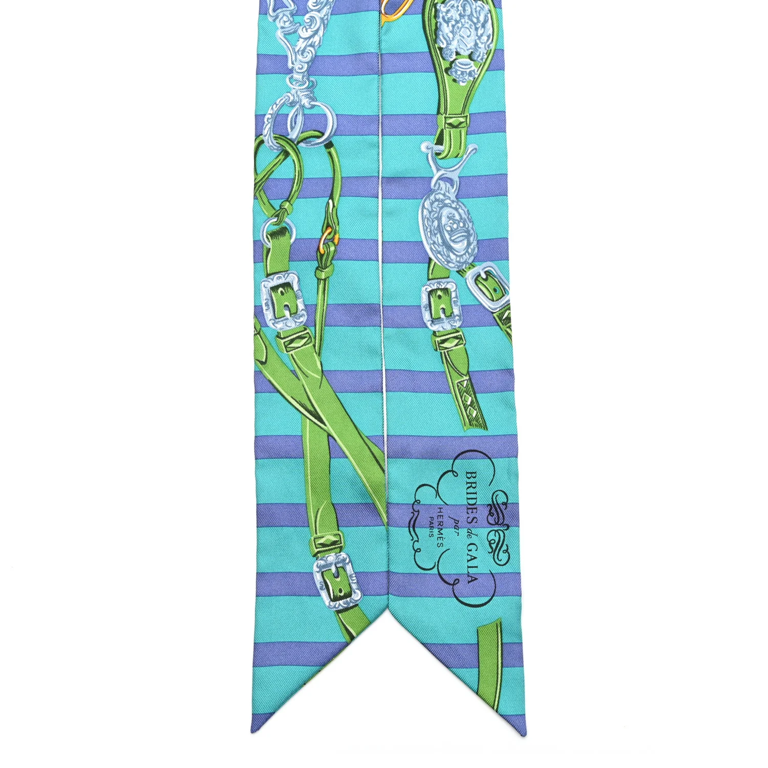 Silk Brides de Gala Bayaderes Twilly Turquoise Indigo Vert - Image 2