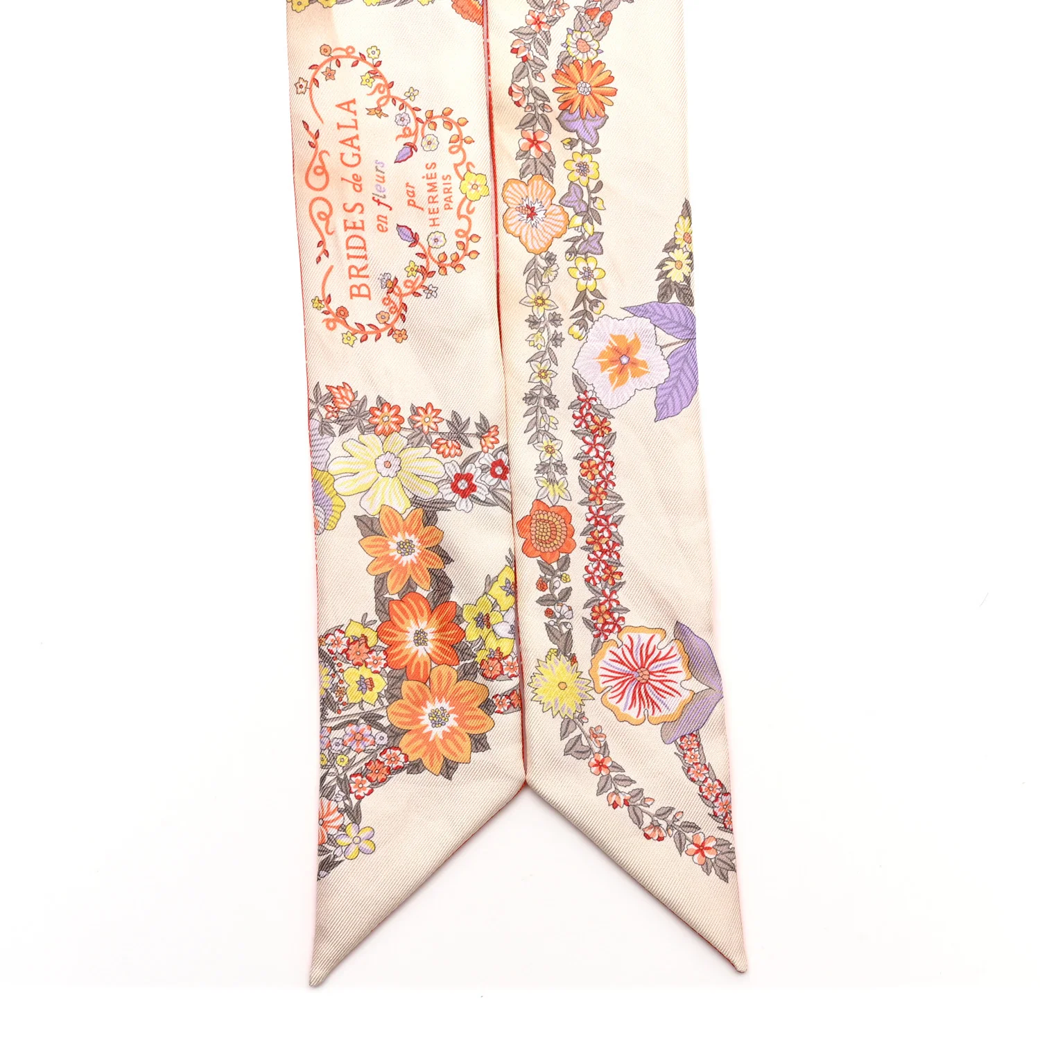Silk Brides De Gala En Fleurs Twilly Vanille Orange Kaki - Image 2