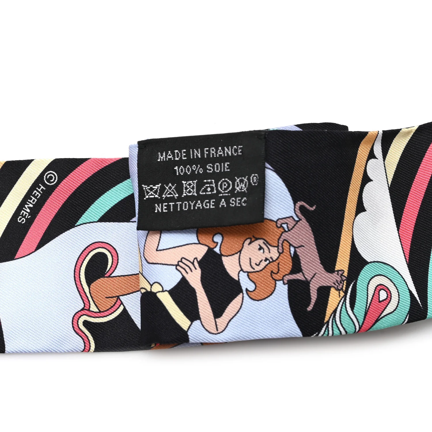 Silk Carres Volants Twilly Black Ciel Multicolor - Image 3