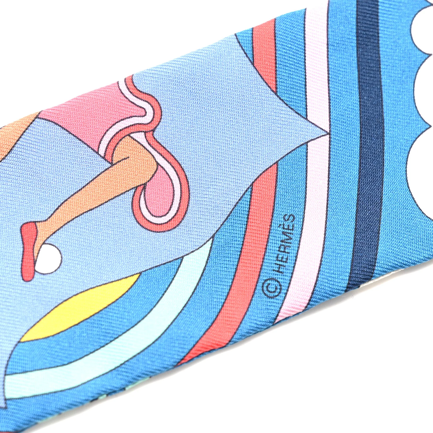 Silk Carres Volants Twilly Bleu Jaune Vif Multicolor - Image 3