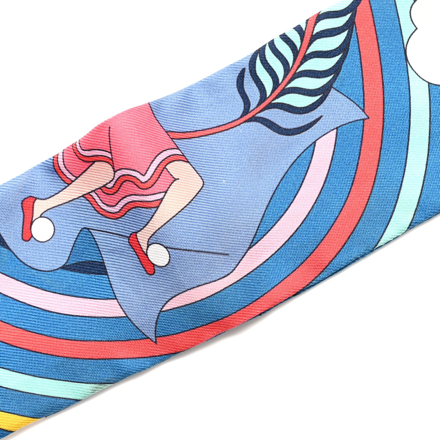 Silk Carres Volants Twilly Bleu Jaune Vif Multicolor - Image 4