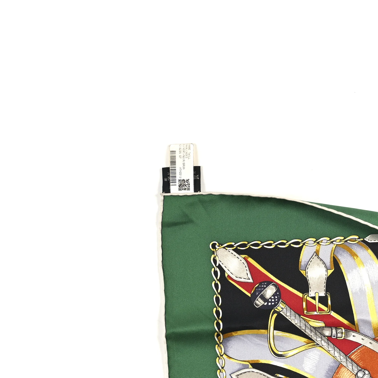 Silk Cavalcades Scarf 90 Vert Black Brun - Image 9