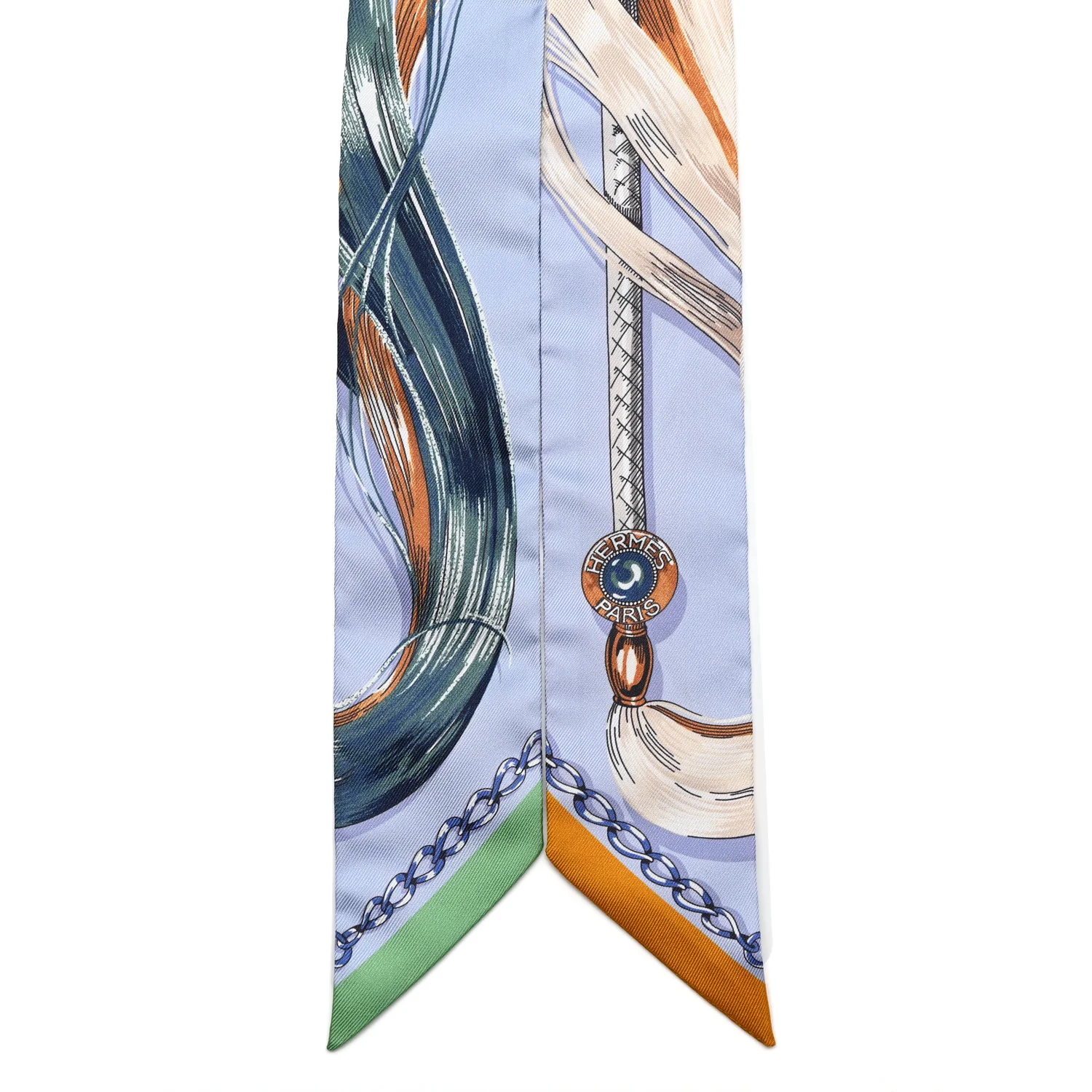 Silk Cavalcades Twilly Bleu Ciel Creme Vert - Image 2