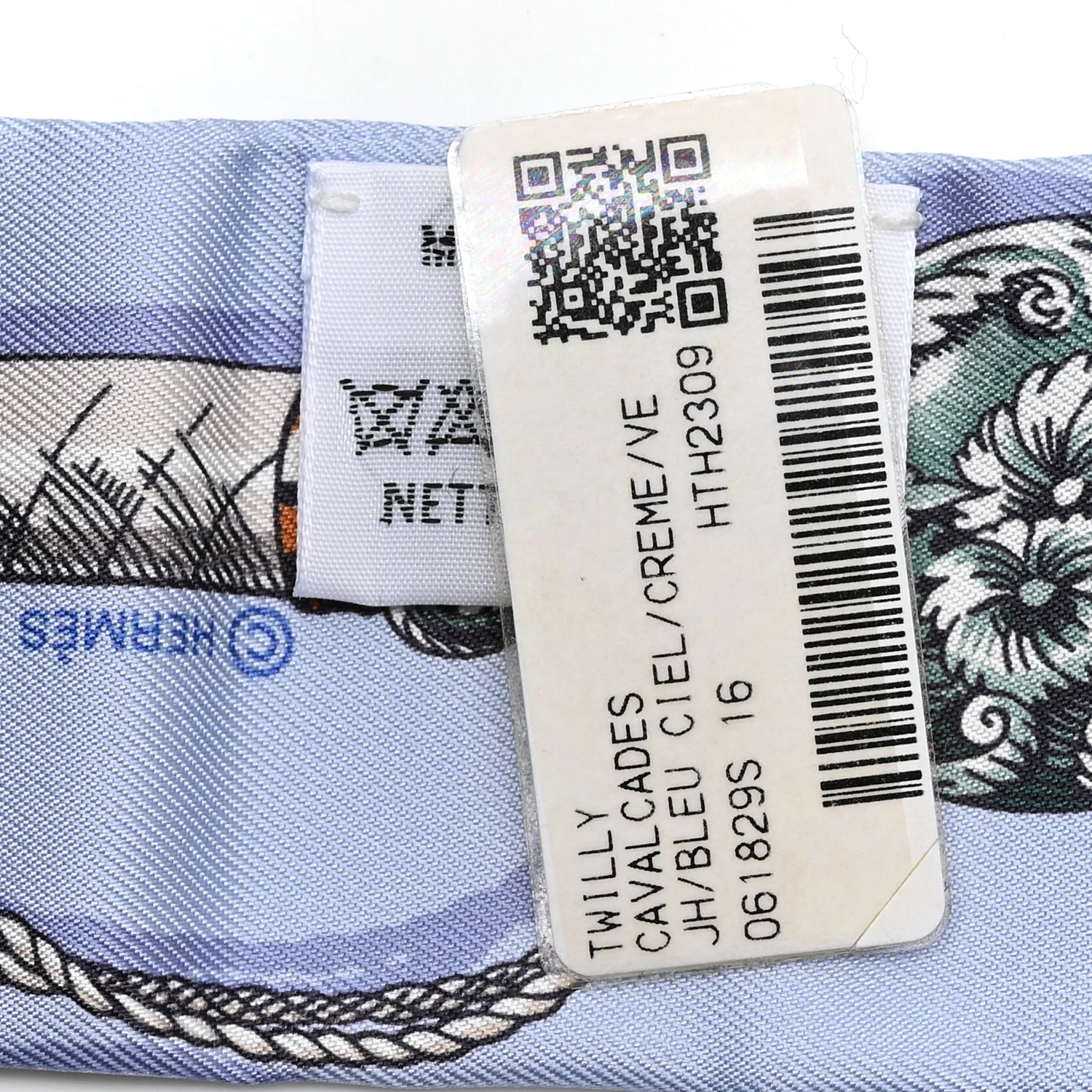 Silk Cavalcades Twilly Bleu Ciel Creme Vert - Image 3