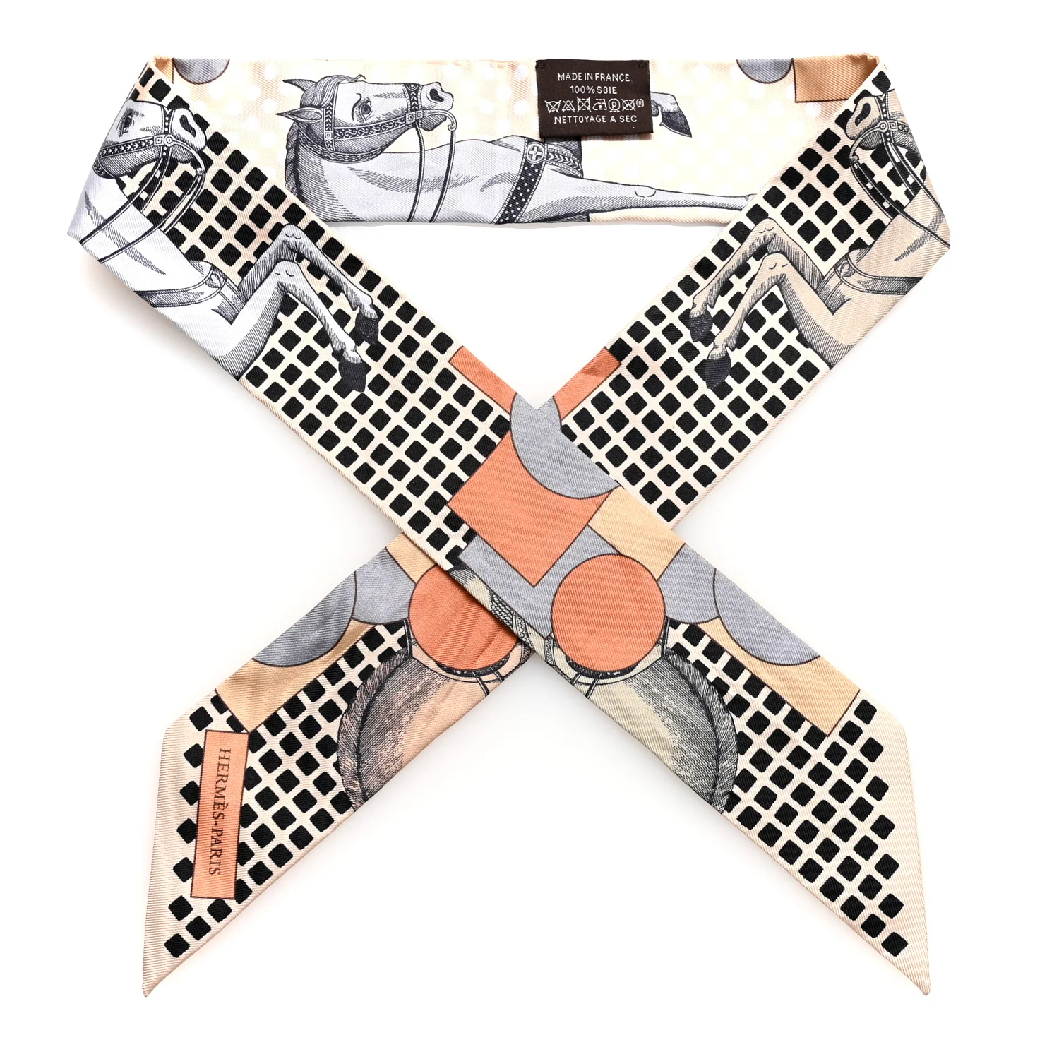 Silk Cavalier En Formes Twilly Beige Gris Terraco