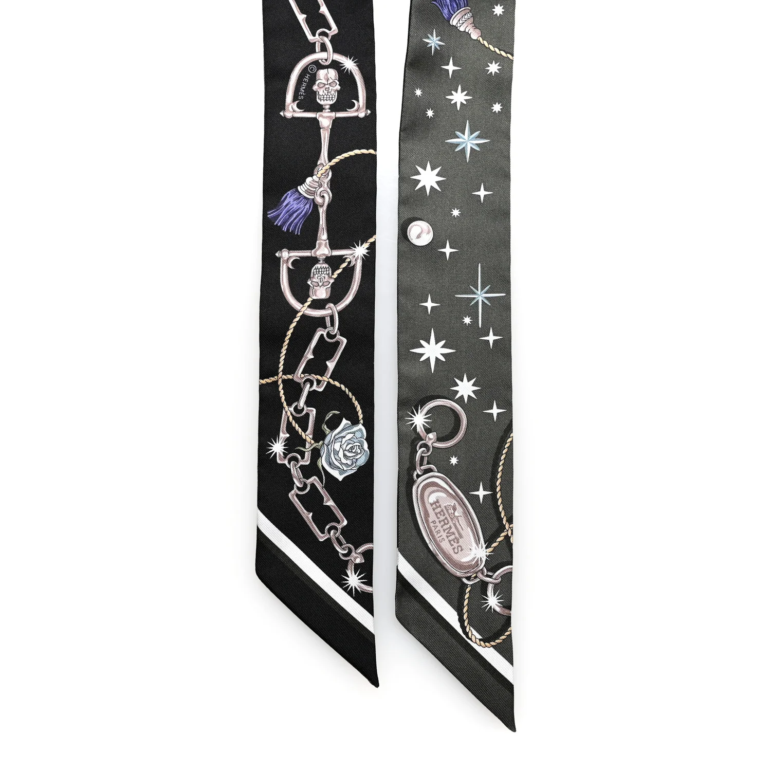 Silk C'est la Fete Twilly Kaki Fonce White Black - Image 2