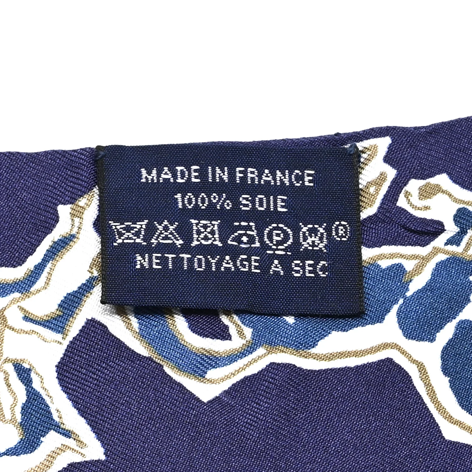 Silk Chevaux En Liberte Twilly Marine Indigo Blanc - Image 3