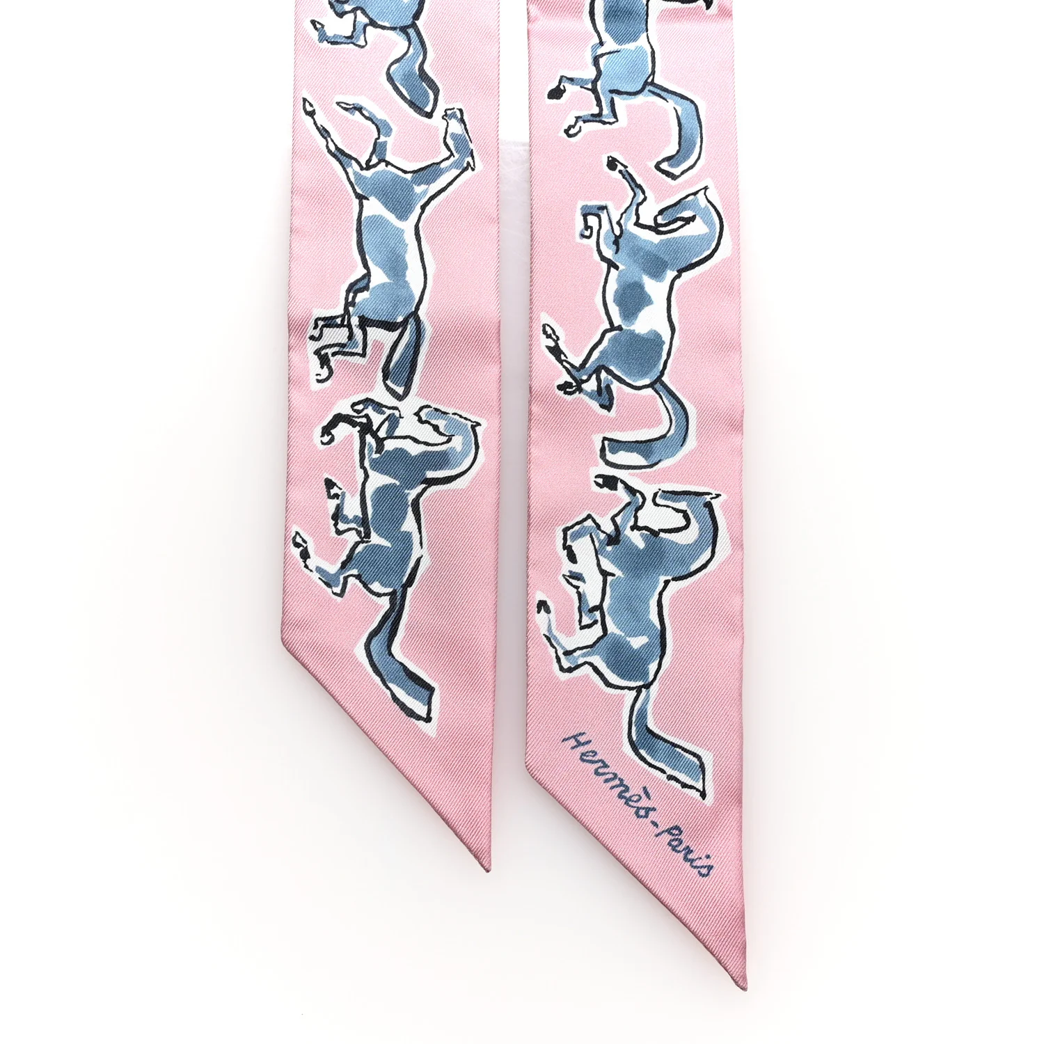 Silk Chevaux en Liberte Twilly Vieux Rose Bleu - Image 2