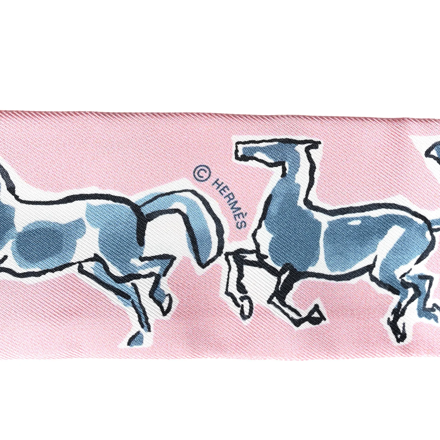 Silk Chevaux en Liberte Twilly Vieux Rose Bleu - Image 3