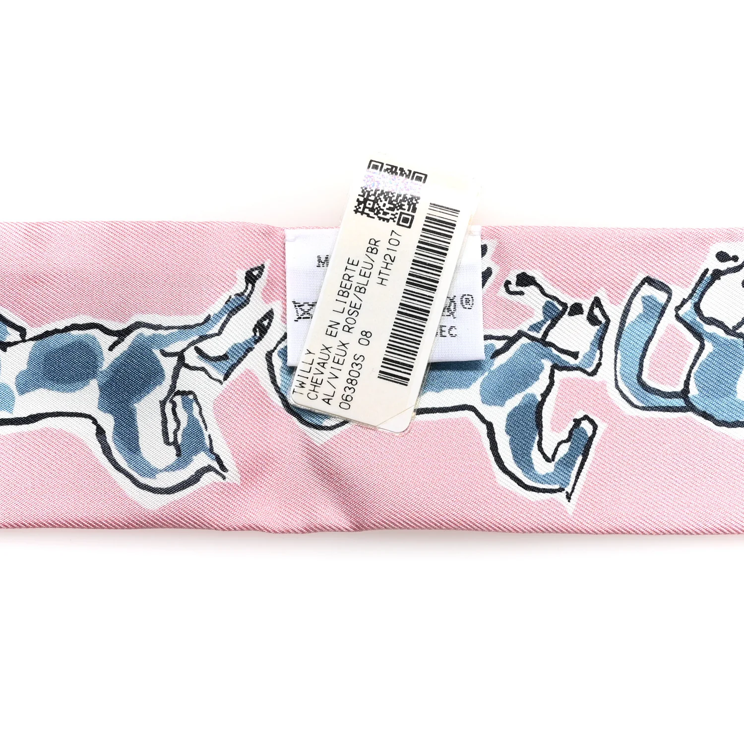Silk Chevaux en Liberte Twilly Vieux Rose Bleu - Image 4