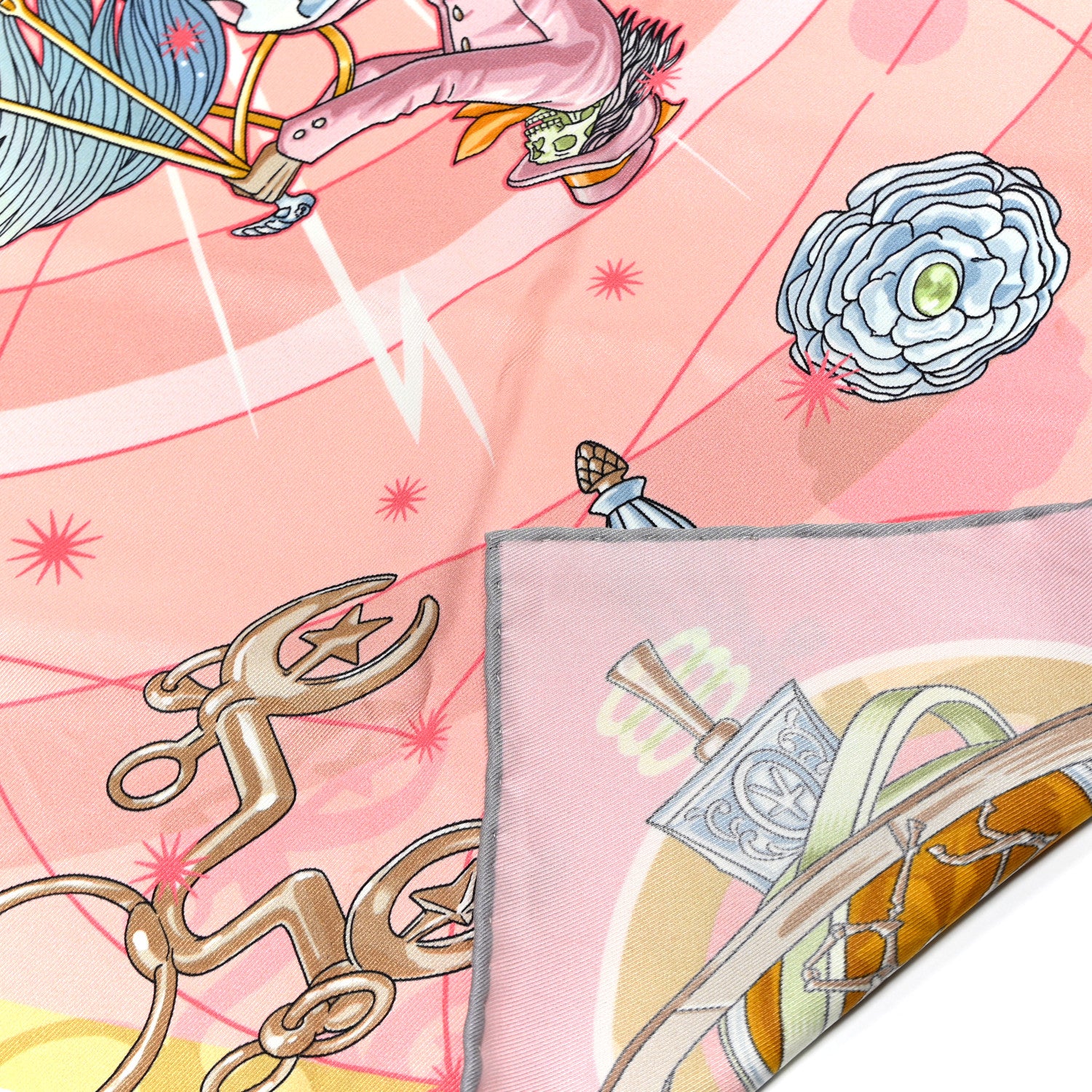 Silk Chorus Stellarum Scarf 70 Rose Poudre Gris - Image 3