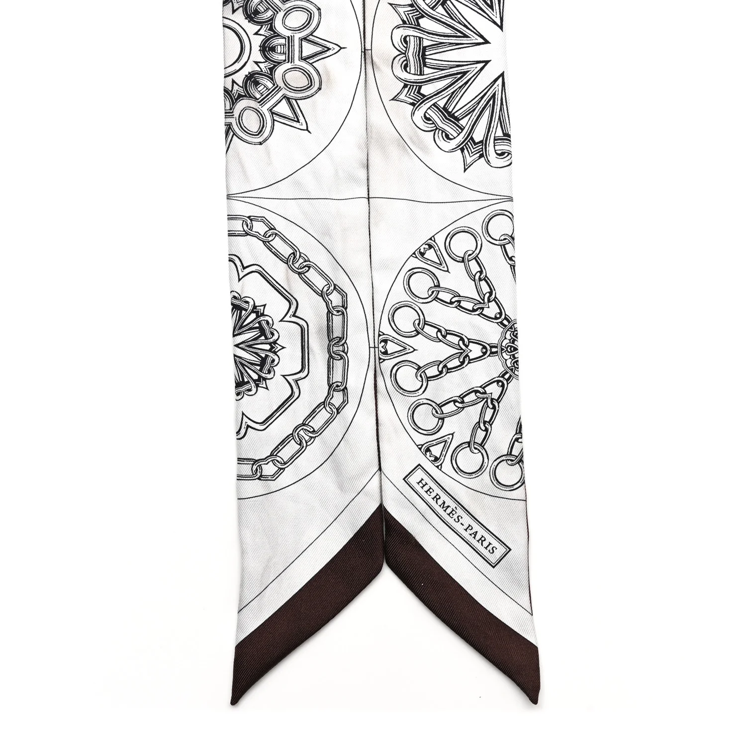 Silk Effet Kaleidoscope Twilly White Anthracite Marron - Image 2