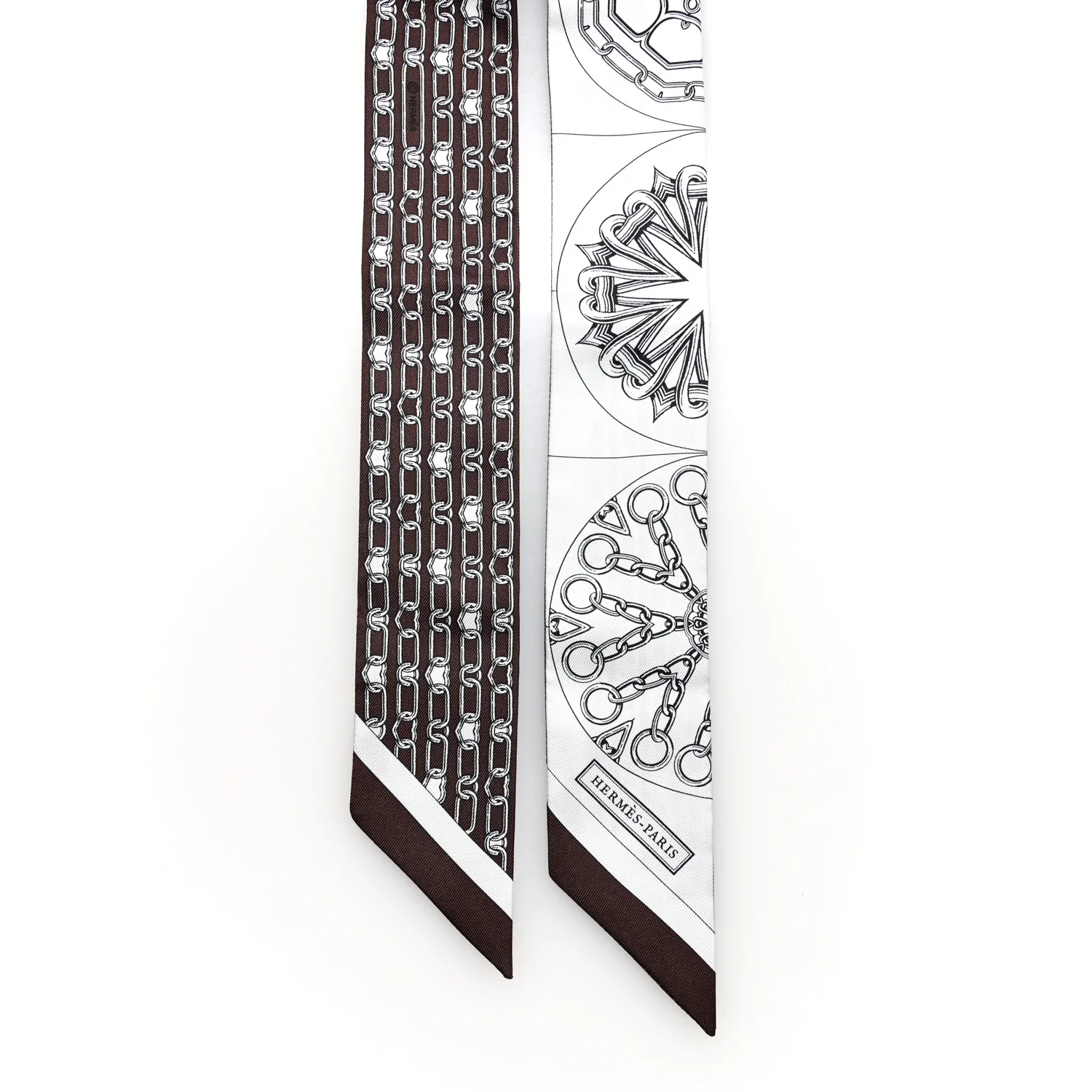 Silk Effet Kaleidoscope Twilly White Anthracite Marron - Image 2