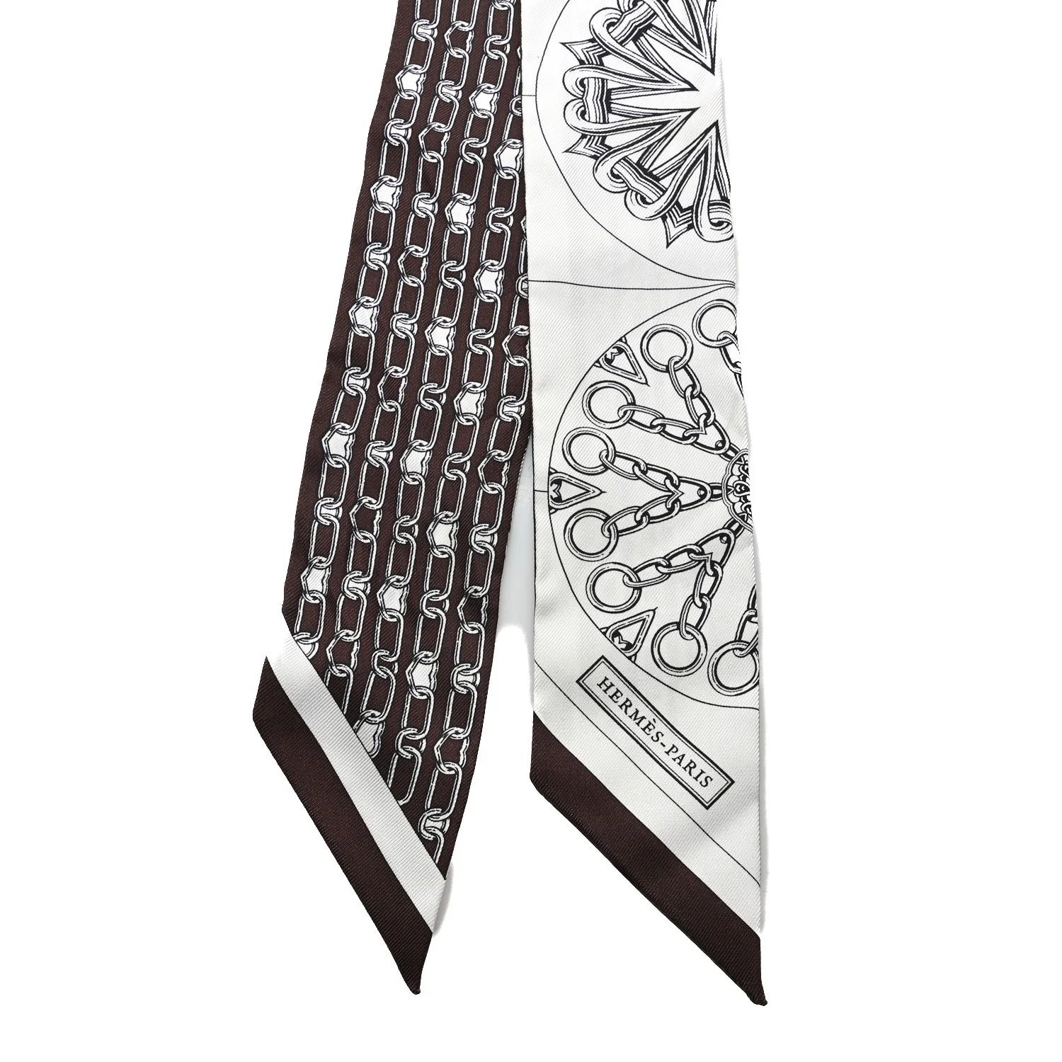 Silk Effet Kaleidoscope Twilly White Anthracite Marron - Image 2
