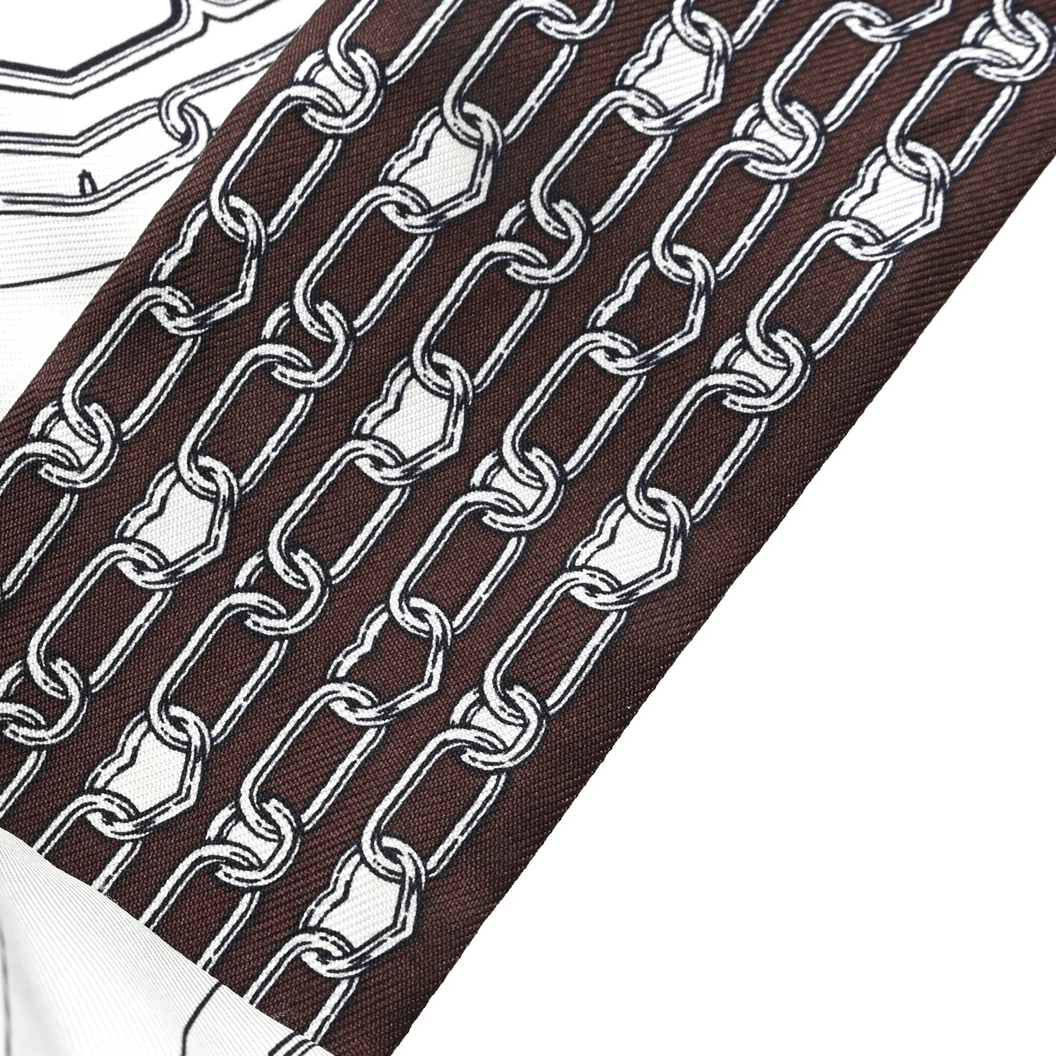 Silk Effet Kaleidoscope Twilly White Anthracite Marron - Image 5