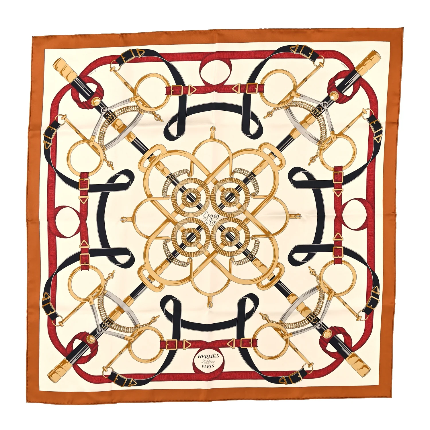 Silk Eperon D'Or Forever Scarf 90 Caramel Creme Or