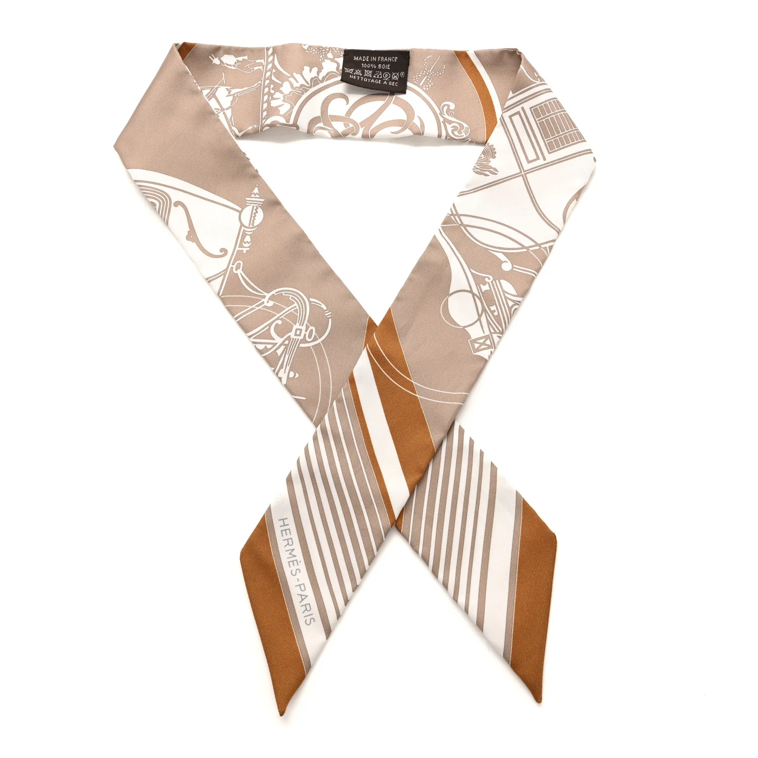 Silk Ex-Libris Forever Twilly Beige White Caramel