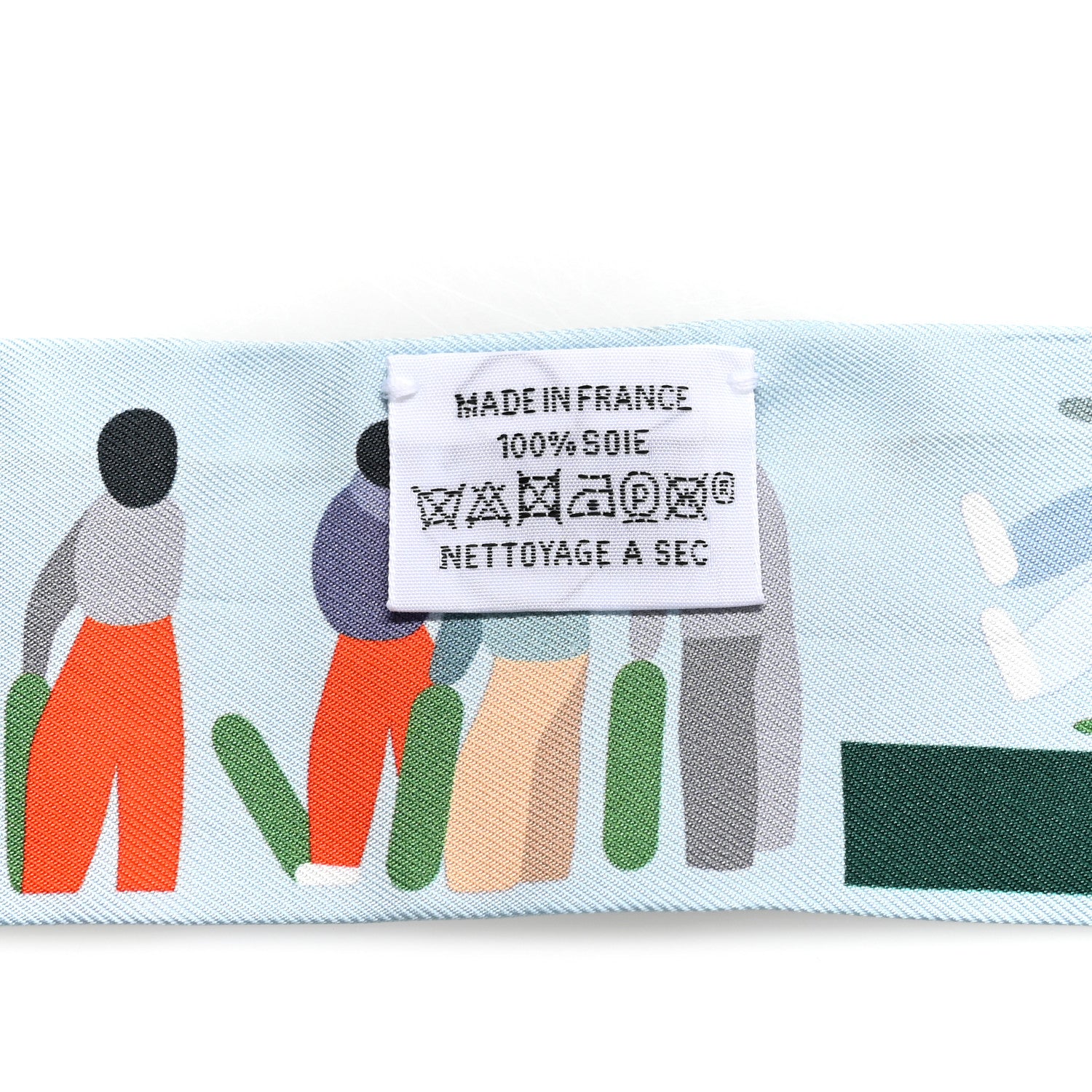 Silk Figures Libres Twilly Bleu Pale Vert Orange - Image 4