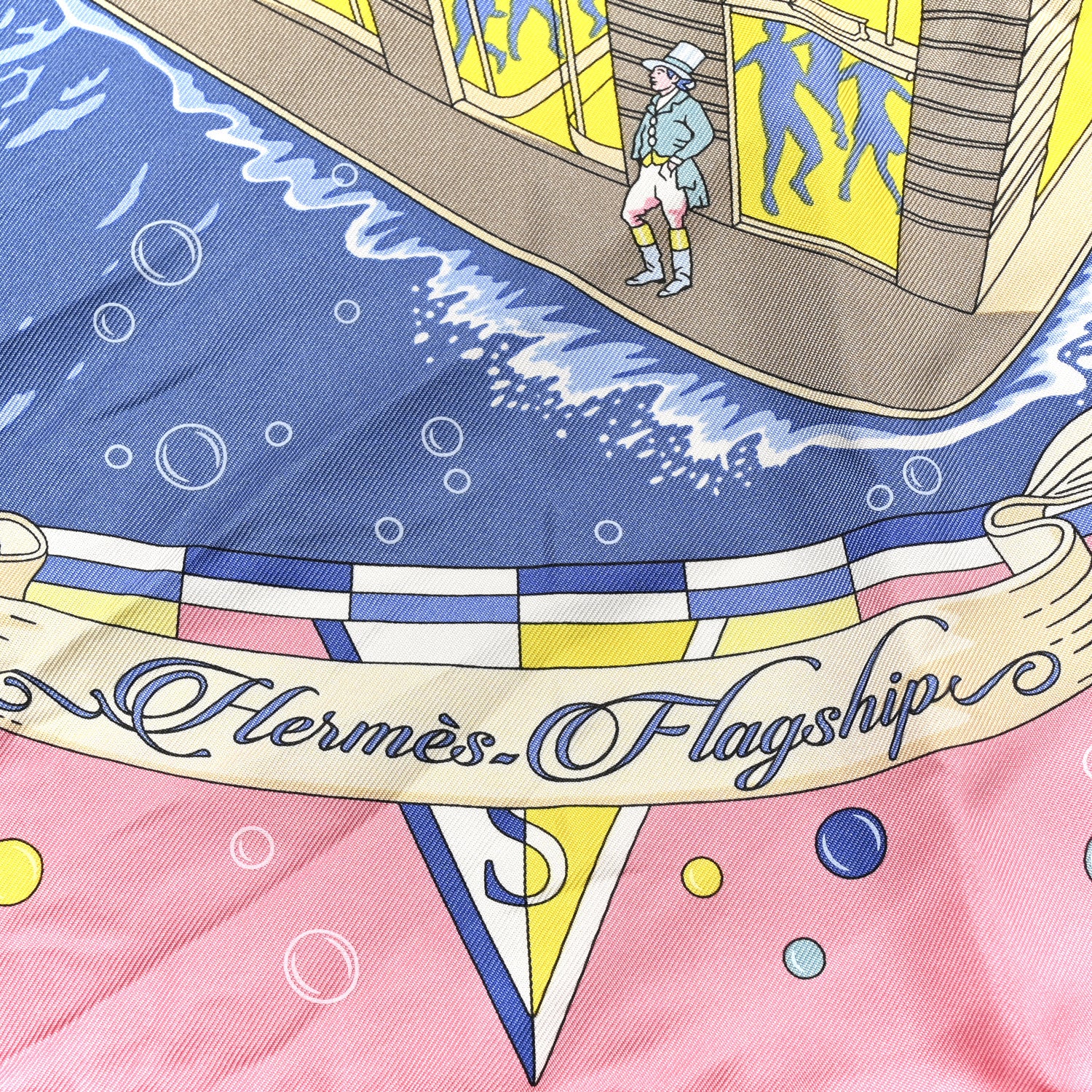 Silk Flagship Scarf 90 Rose Bonbon Bleu Multicolor - Image 5