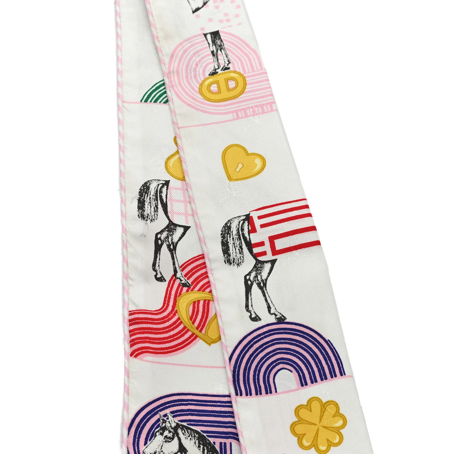 Silk Garde Robe Pop Charms Twilly White Multicolor - Image 4