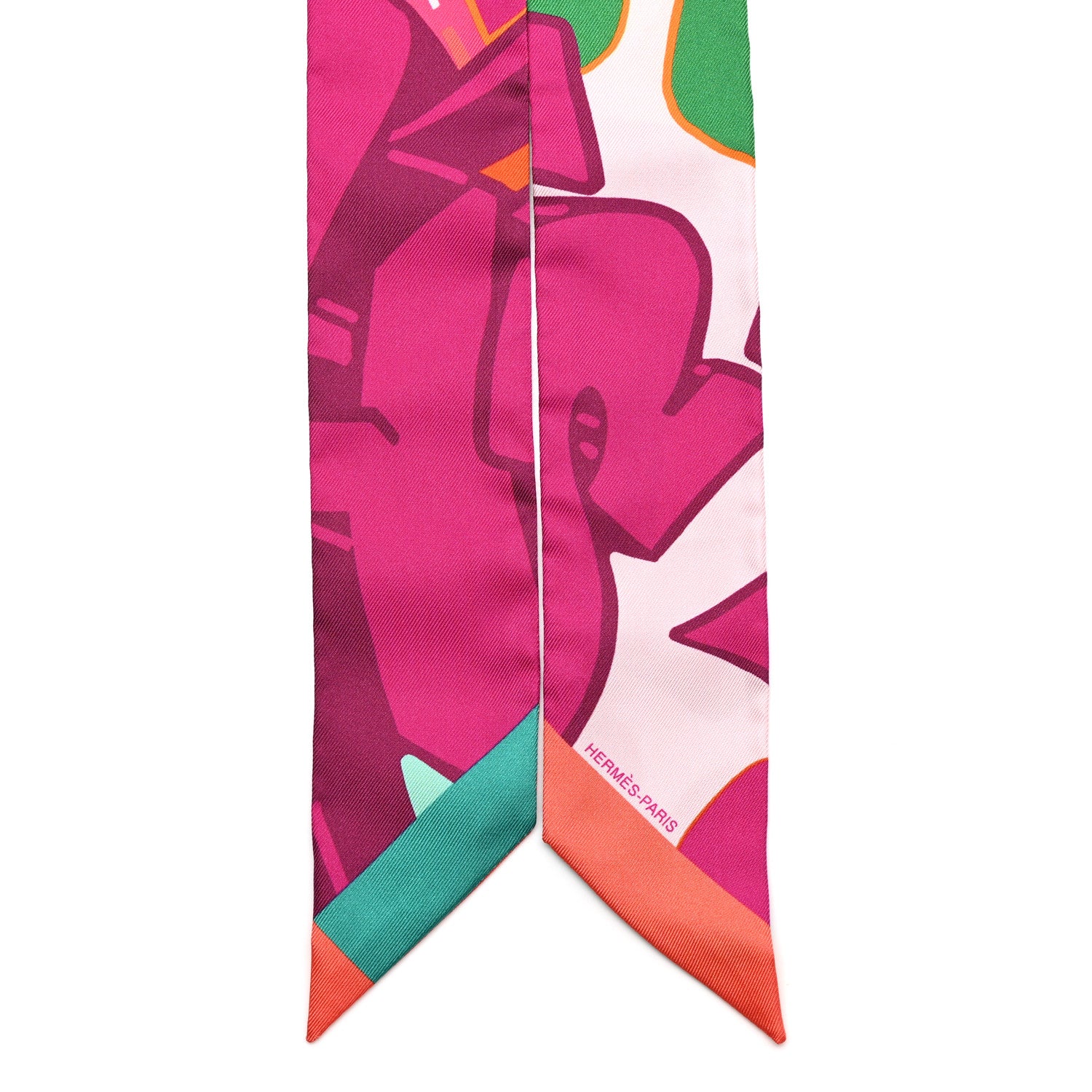 Silk Graff Graffiti Twilly Fuchsia Orange Vert - Image 2