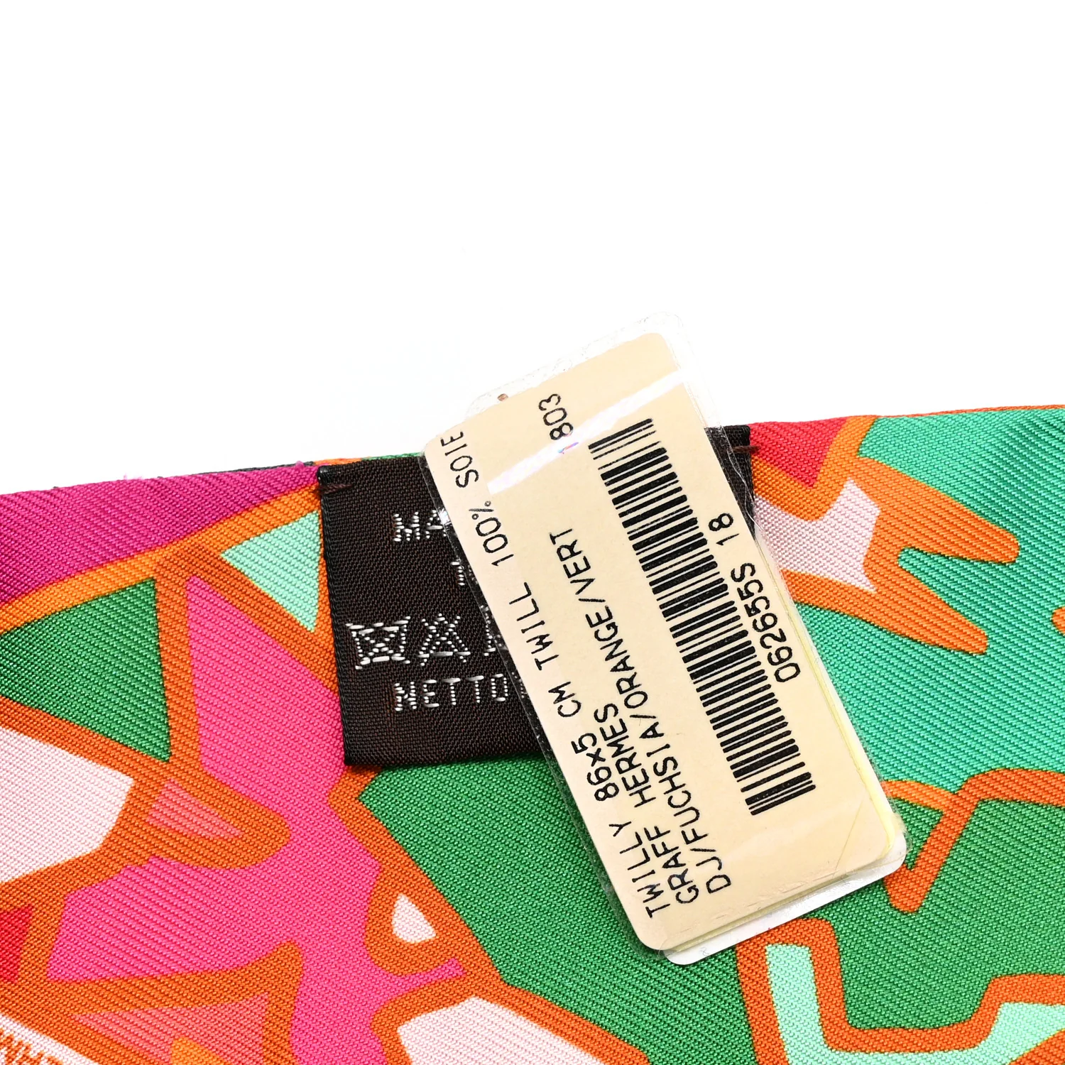 Silk Graff Graffiti Twilly Fuchsia Orange Vert - Image 3