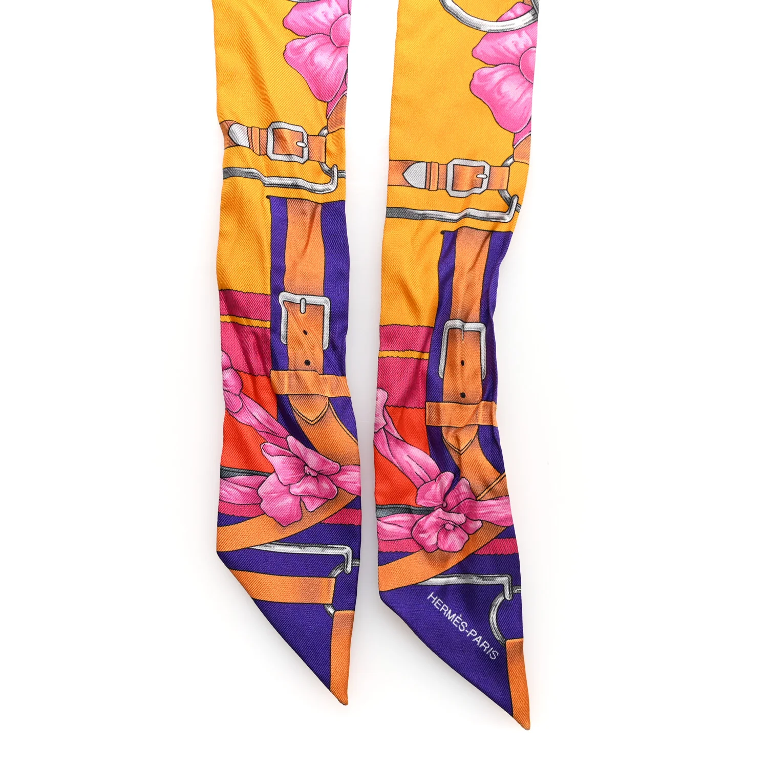 Silk Grand Manege Fleuri Twilly Bouton D'Or Violet Rose - Image 2