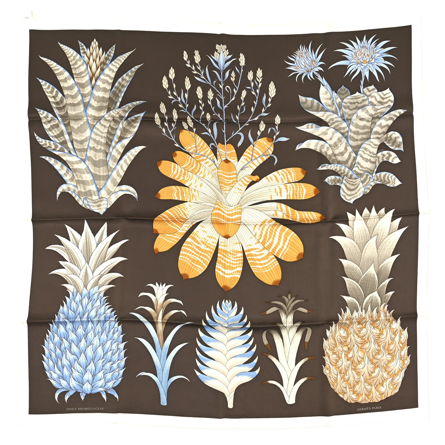 Silk Index Bromeliaceae Scarf 90 Ebene Bleu Miel