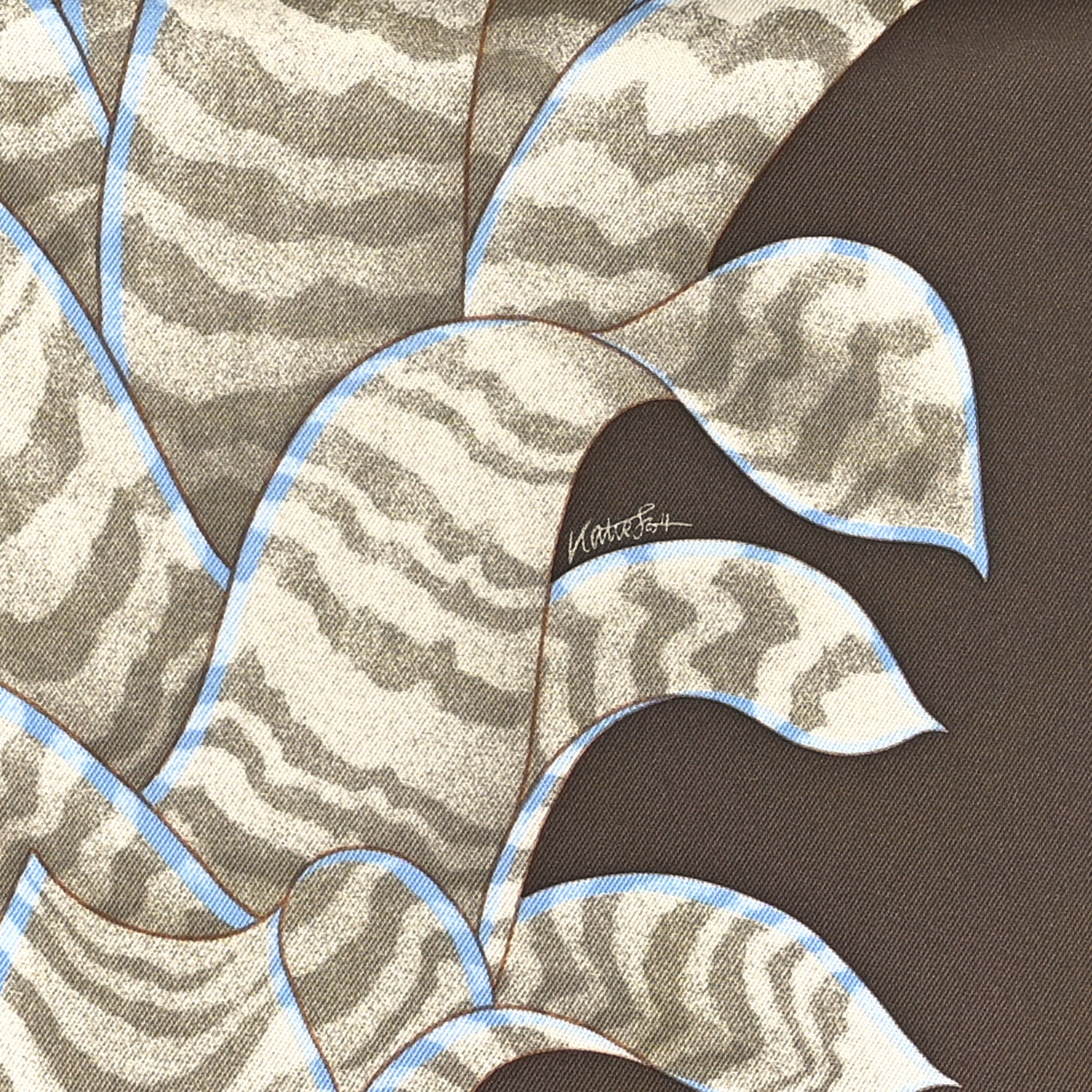 Silk Index Bromeliaceae Scarf 90 Ebene Bleu Miel - Image 2