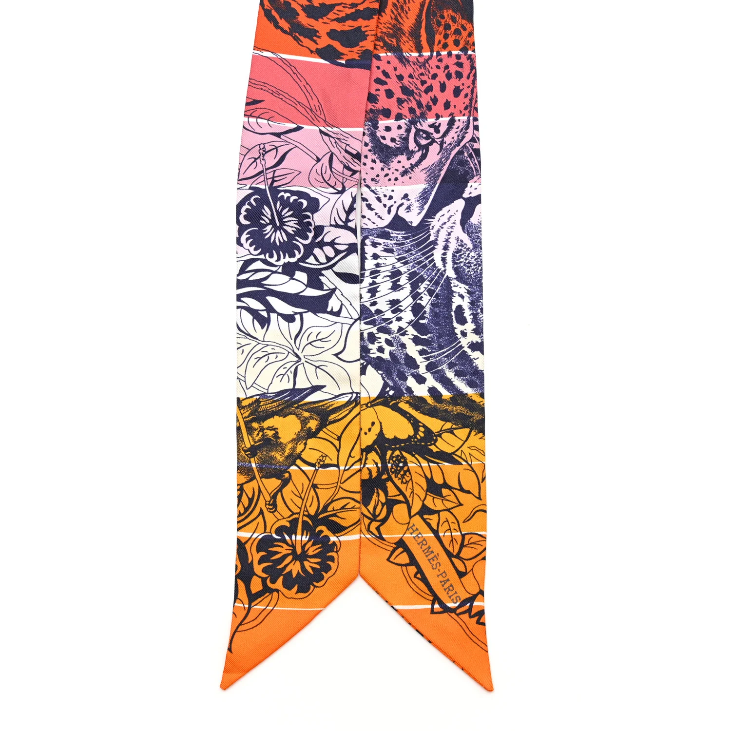 Silk Jungle Love Rainbow Twilly Orange Encre Vieux Rose - Image 2