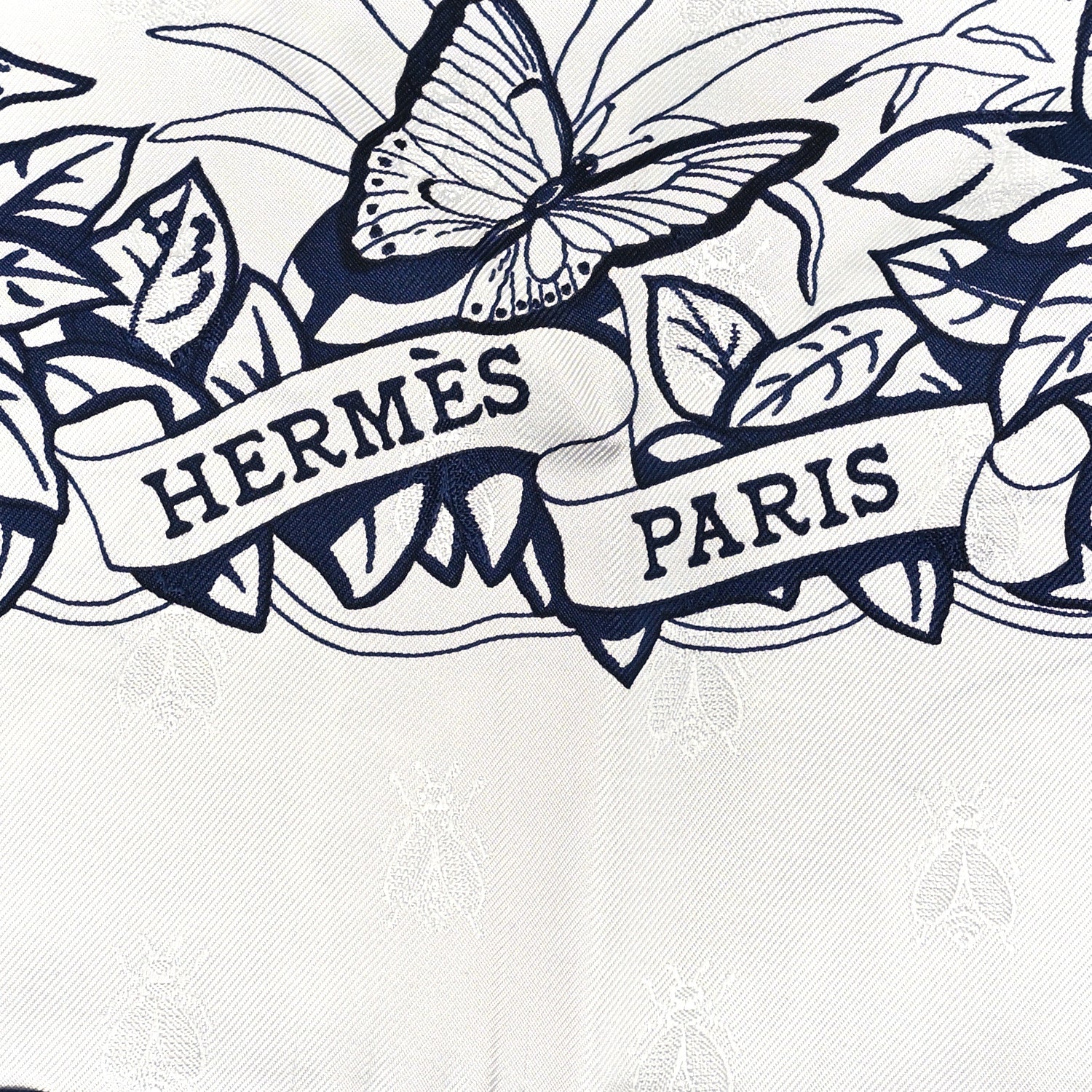 Silk Jungle Love Tattoo Scarf 90 White Bleu - Image 2