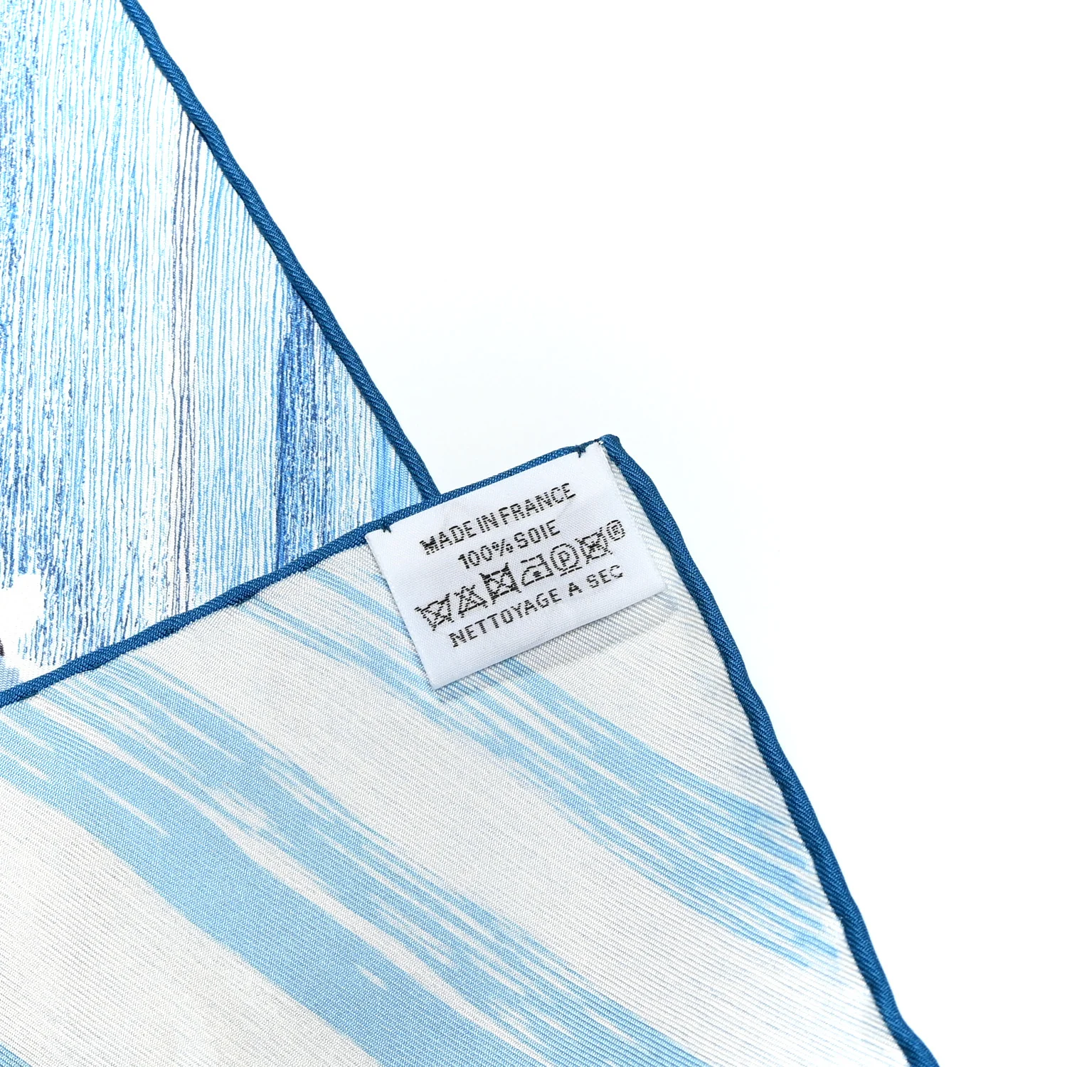 Silk Le Chat Carre Scarf 90 Bleu Caramel White - Image 5