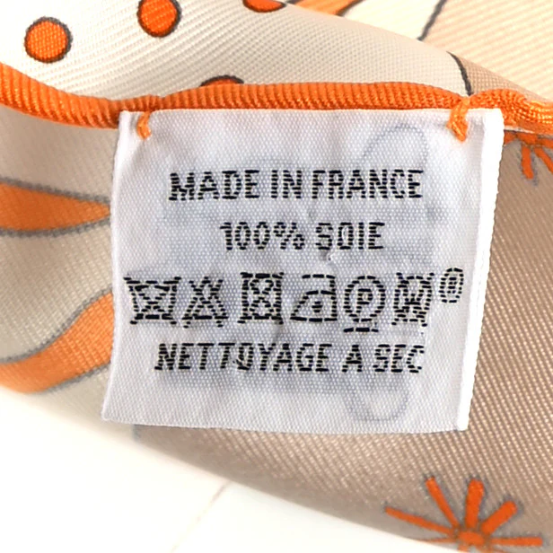 Silk Le Premier Chant Scarf 90 Orange White Bleu - Image 3