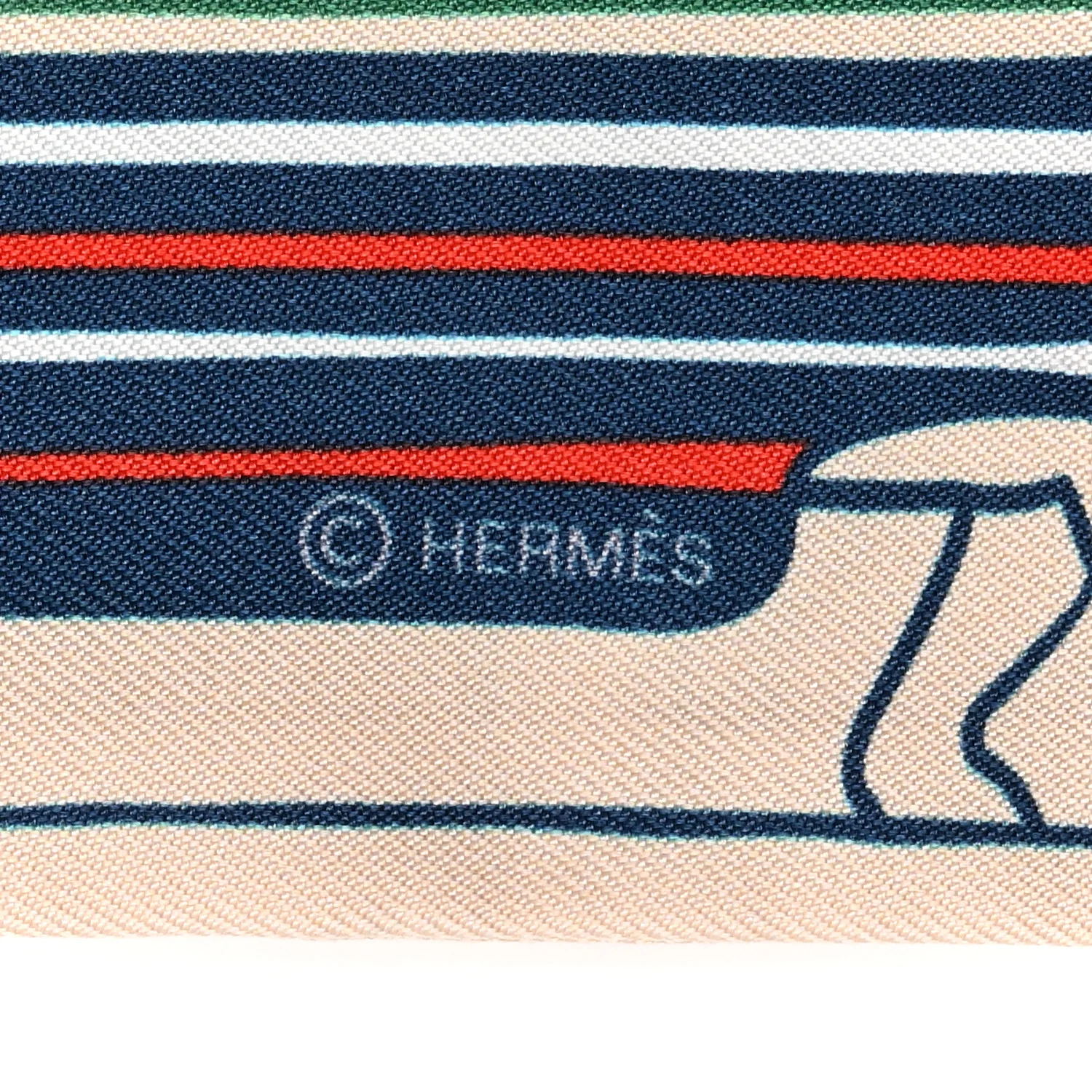 Silk Les Chiens Parisiens Twilly Creme Bleu Vert - Image 8