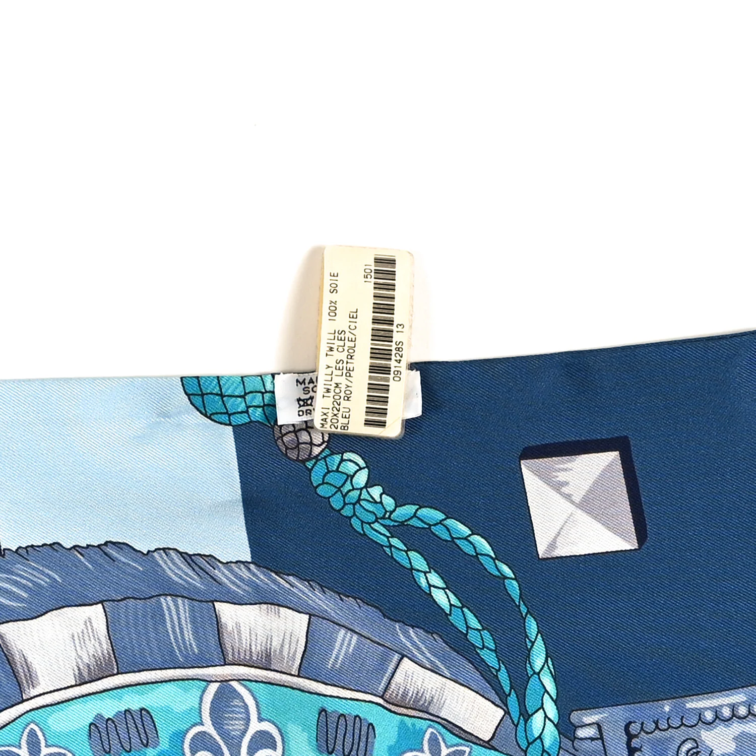 Silk Les Cles Maxi Twilly Bleu Roy Bleu Roy Petrole Ciel - Image 3