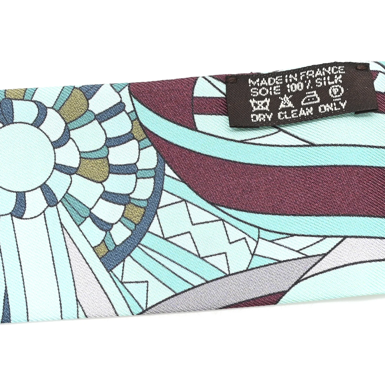 Silk Les Flots du Cheval Twilly Turquoise Bordeaux Aqua - Image 3