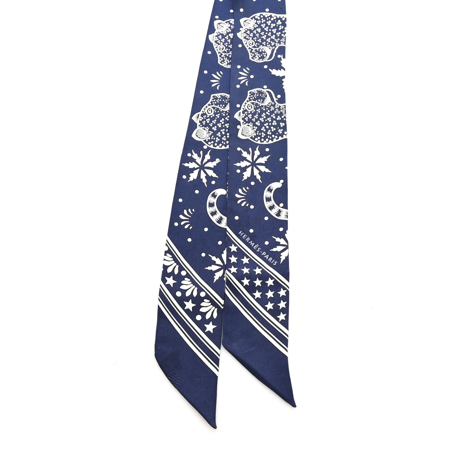 Silk Les Leopards Twilly Marine White - Image 2