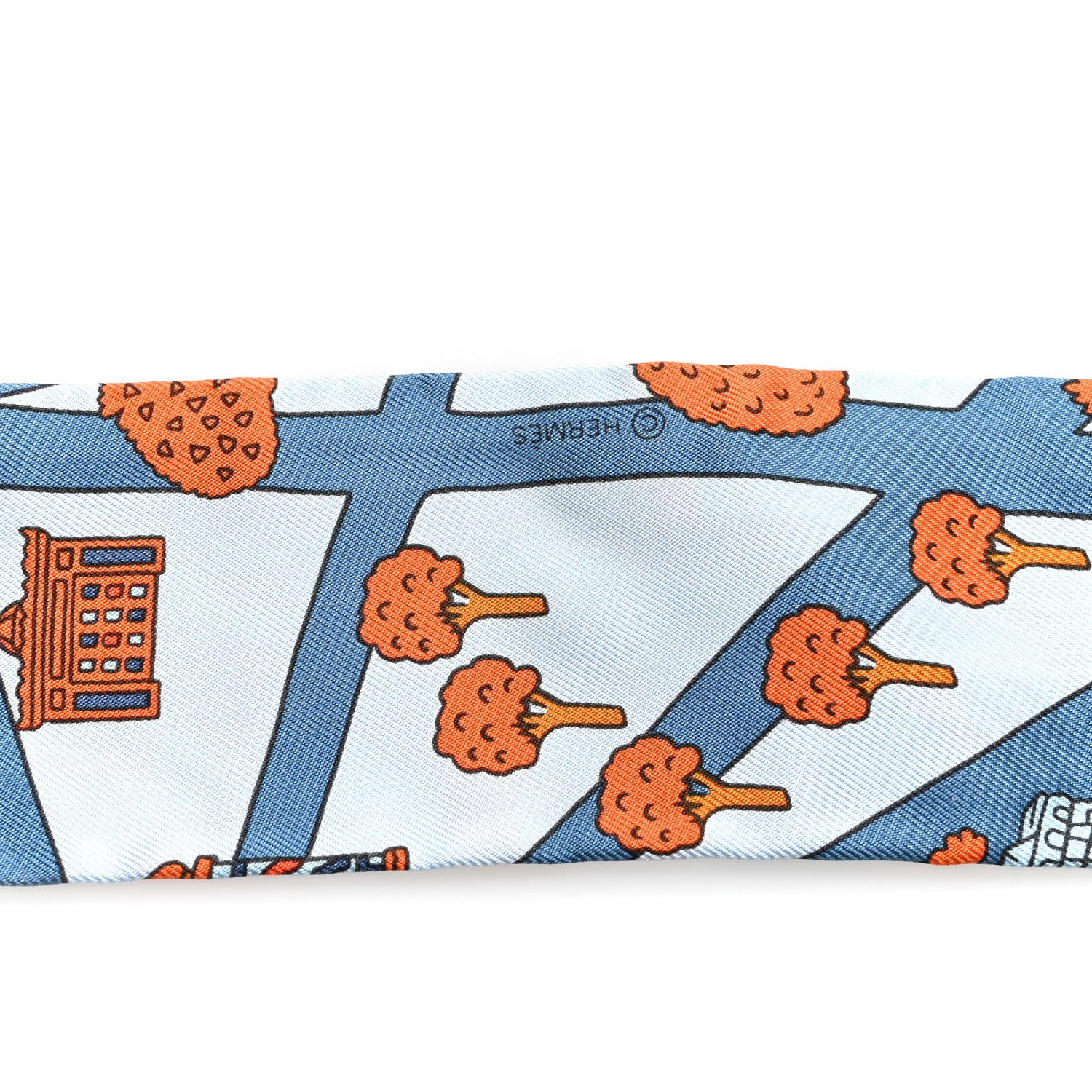 Silk Les Nouveaux Amoureux de Paris Twilly Ciel Blue Jean Orange - Image 3