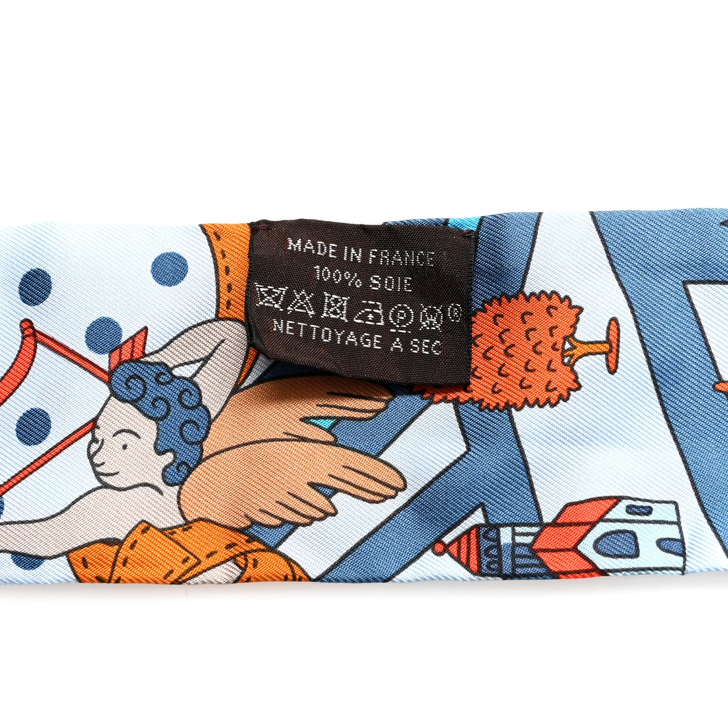 Silk Les Nouveaux Amoureux de Paris Twilly Ciel Blue Jean Orange - Image 4