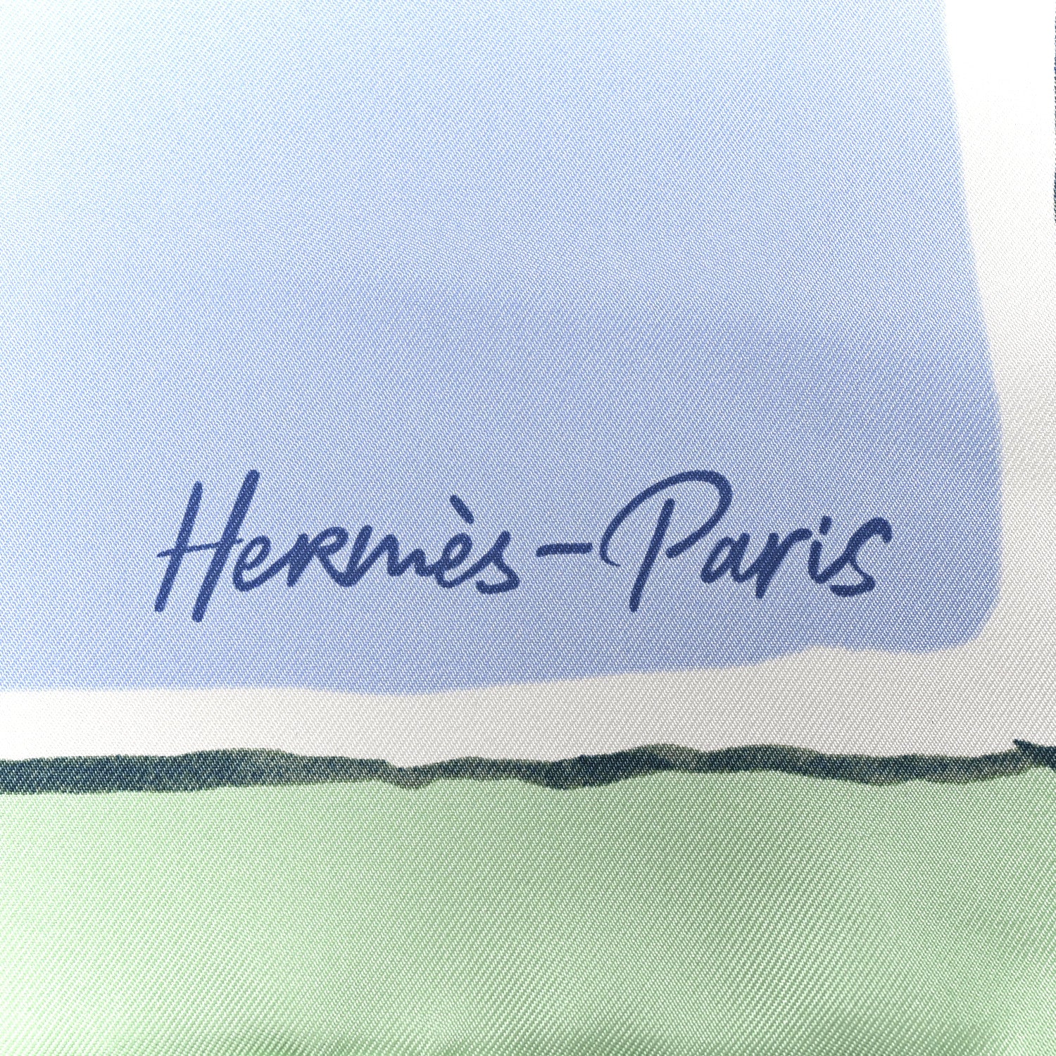 Silk Libre Comme Pegase Scarf 90 Vert D'eau Bleu Ciel Rose Nacre - Image 2