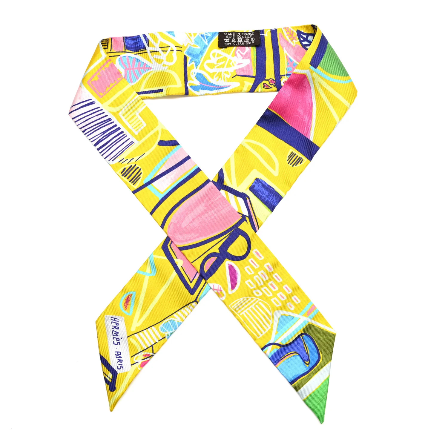 Silk Modernisme Tropical Twilly Jaune Vif Vert Rose