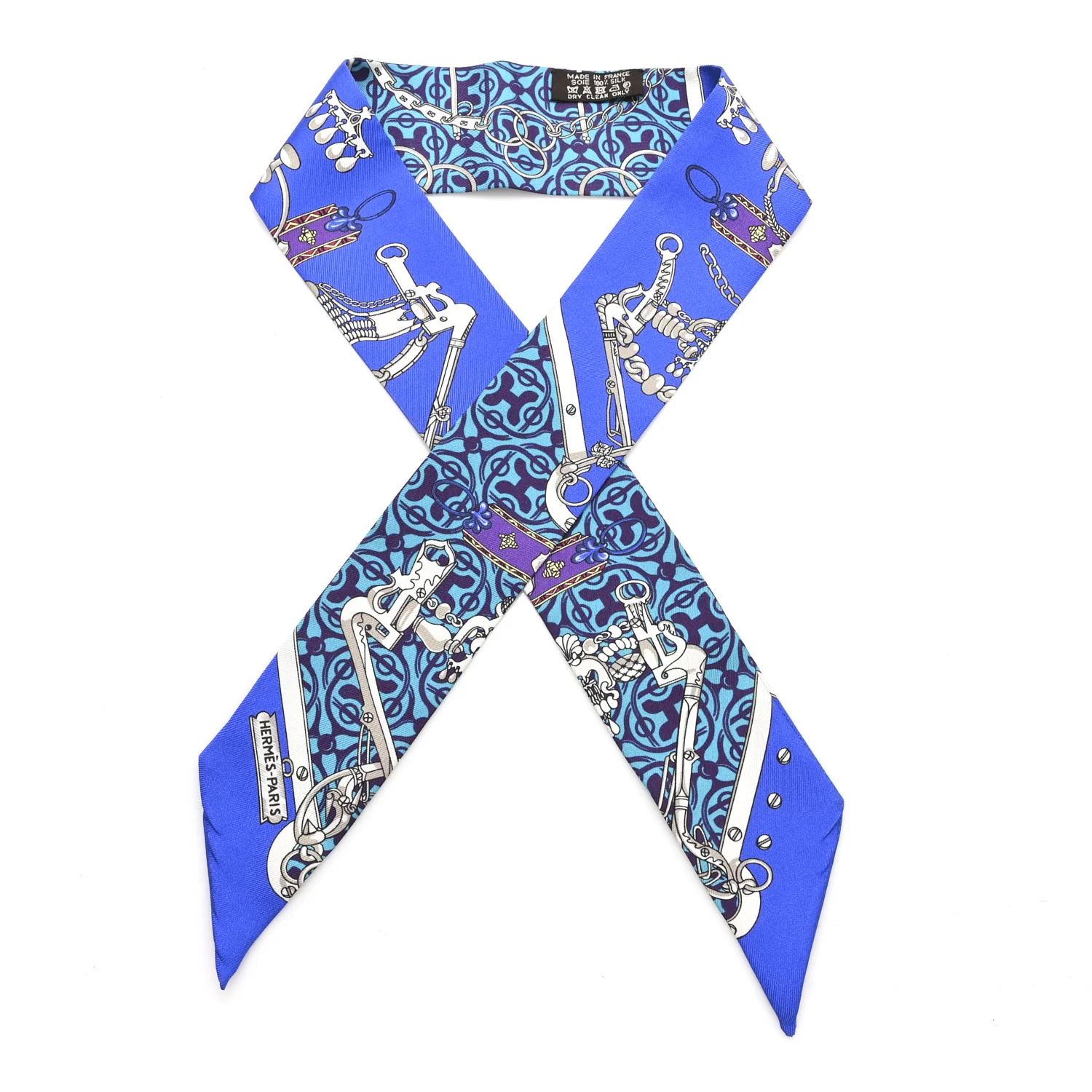 Silk Mors Et Gourmettes Remix Twilly Bleu Roy Turquoise Prune