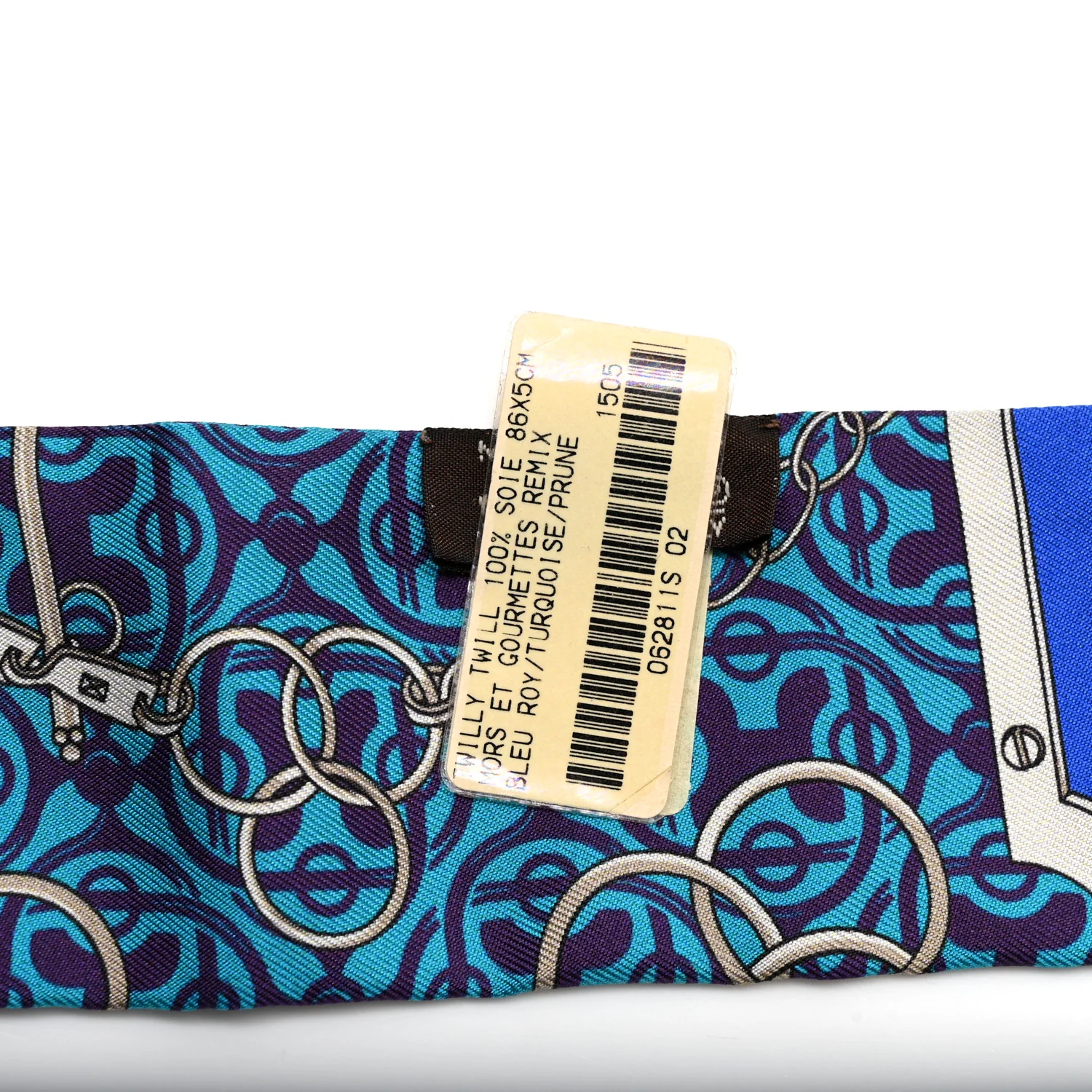 Silk Mors Et Gourmettes Remix Twilly Bleu Roy Turquoise Prune - Image 3